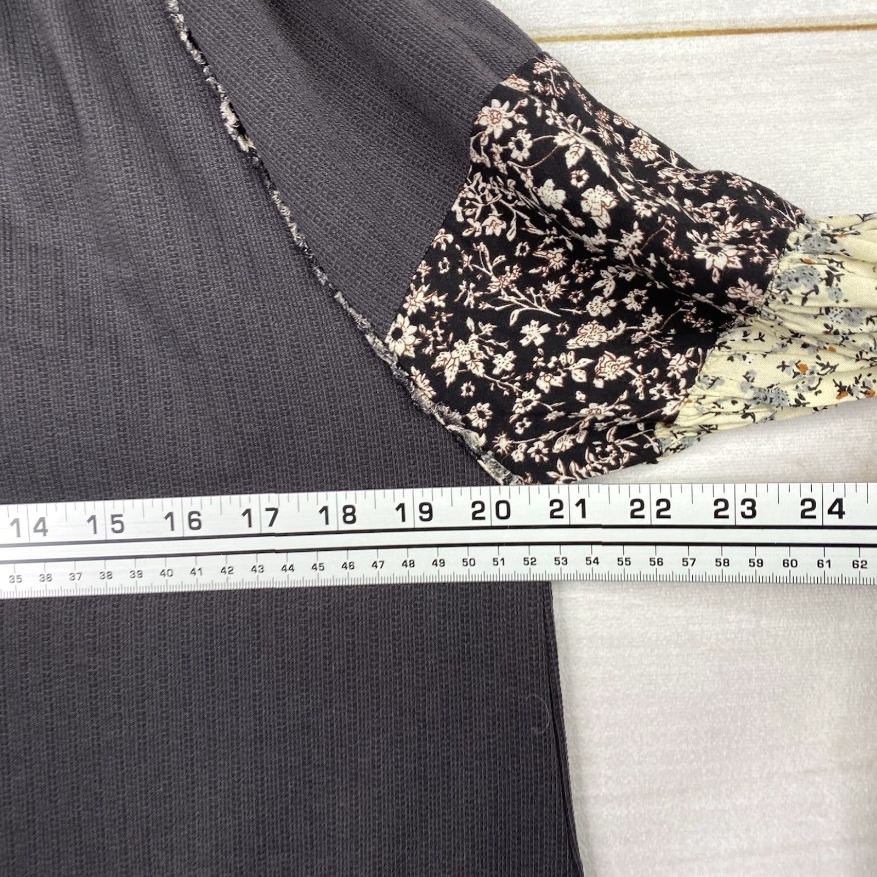 Vintage Gimmicks by BKE Blouse Shirt Tunic Lace Front Floral Balloon Sleeve Black L Womens Size L / US 10 / IT 46 - 7 Thumbnail