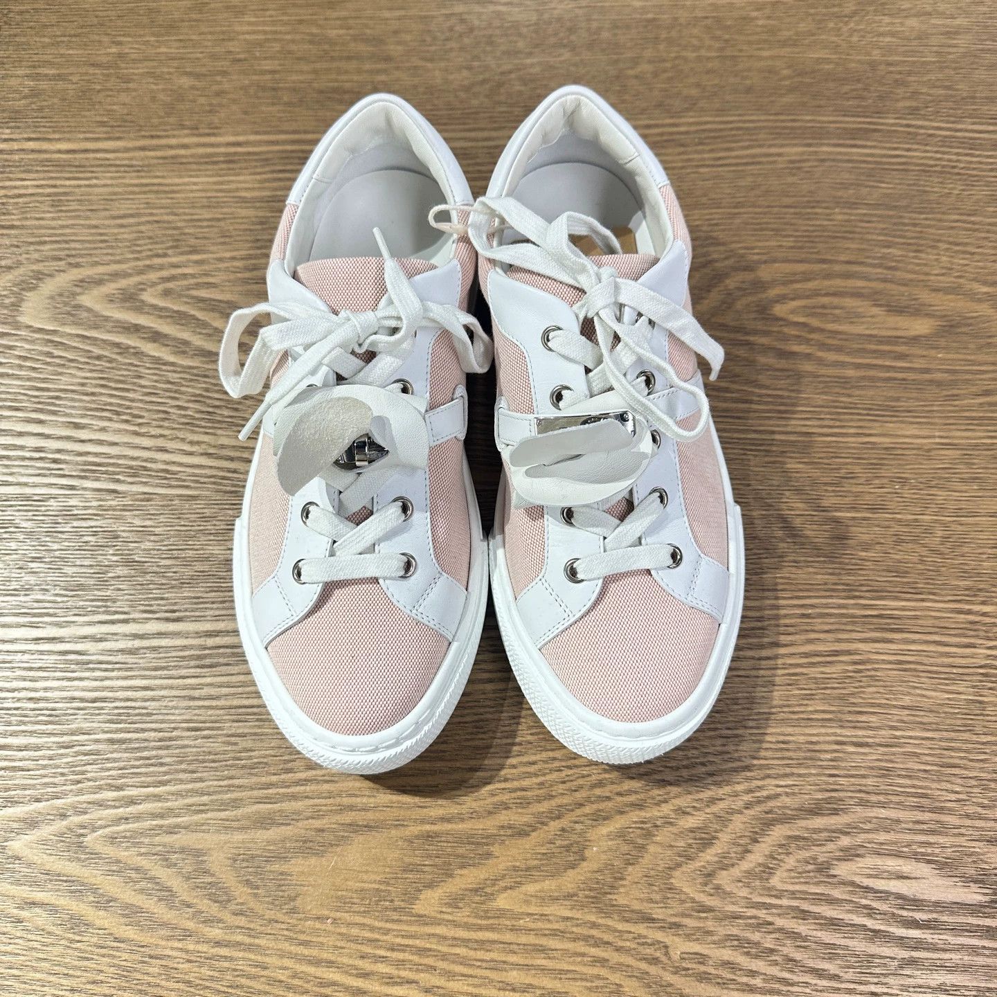 Hermes Hermes Pink Canvas Sneakers Kelly buckle Day Collection 38 Size US 7 / IT 37 - 2 Thumbnail