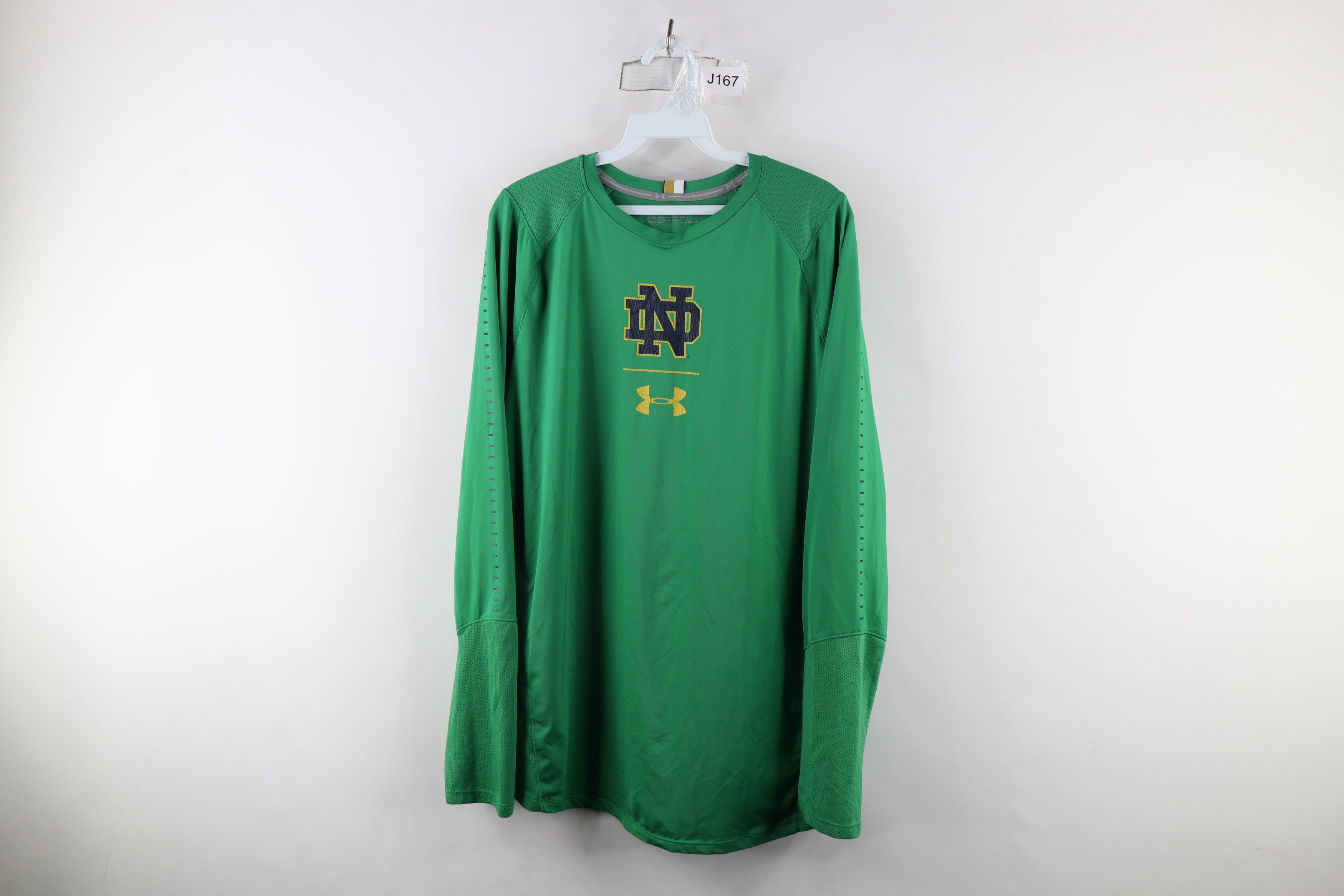Under Armour × Vintage Under Armour Knit Notre Dame University Long Sleeve T-Shirt Size US L / EU 52-54 / 3 - 1 Thumbnail