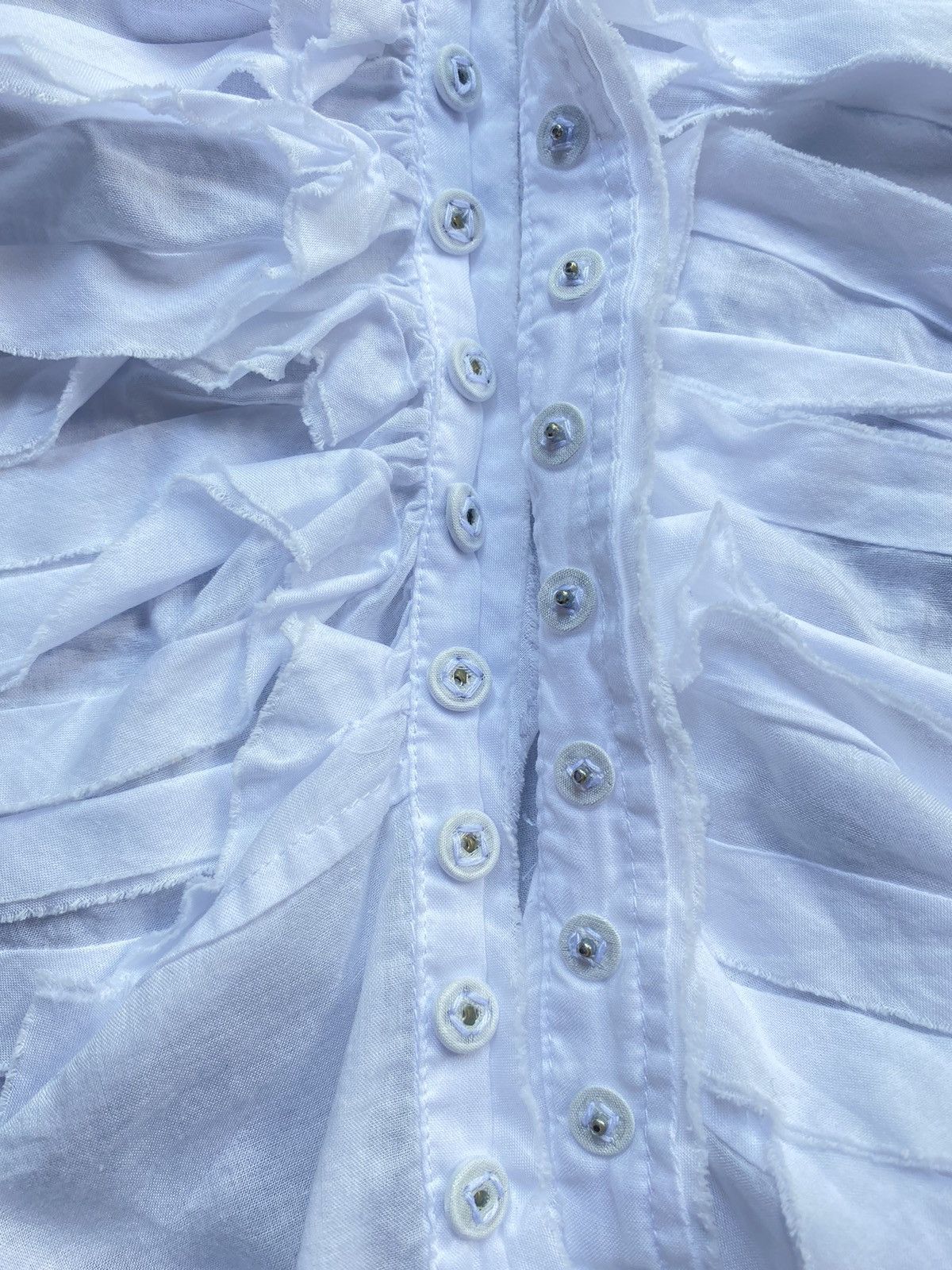 Zucca ZUCCA White pleated V-neck shirt Size M / US 6-8 / IT 42-44 - 13 Thumbnail