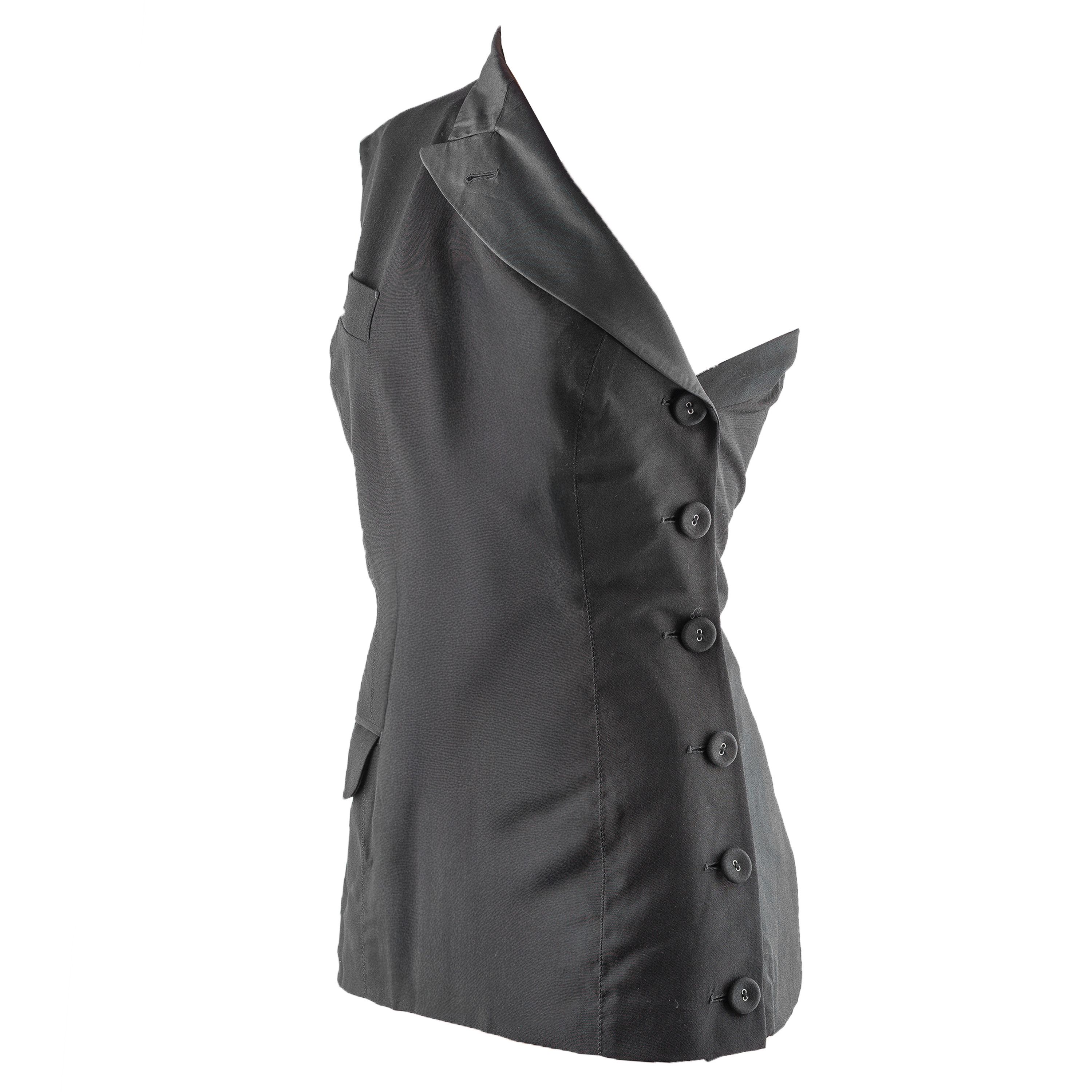 Jean Paul Gaultier Jean Paul Gaultier 1997 One Shoulder Fitted Vest Top (M) Size M / US 6-8 / IT 42-44 - 2 Thumbnail