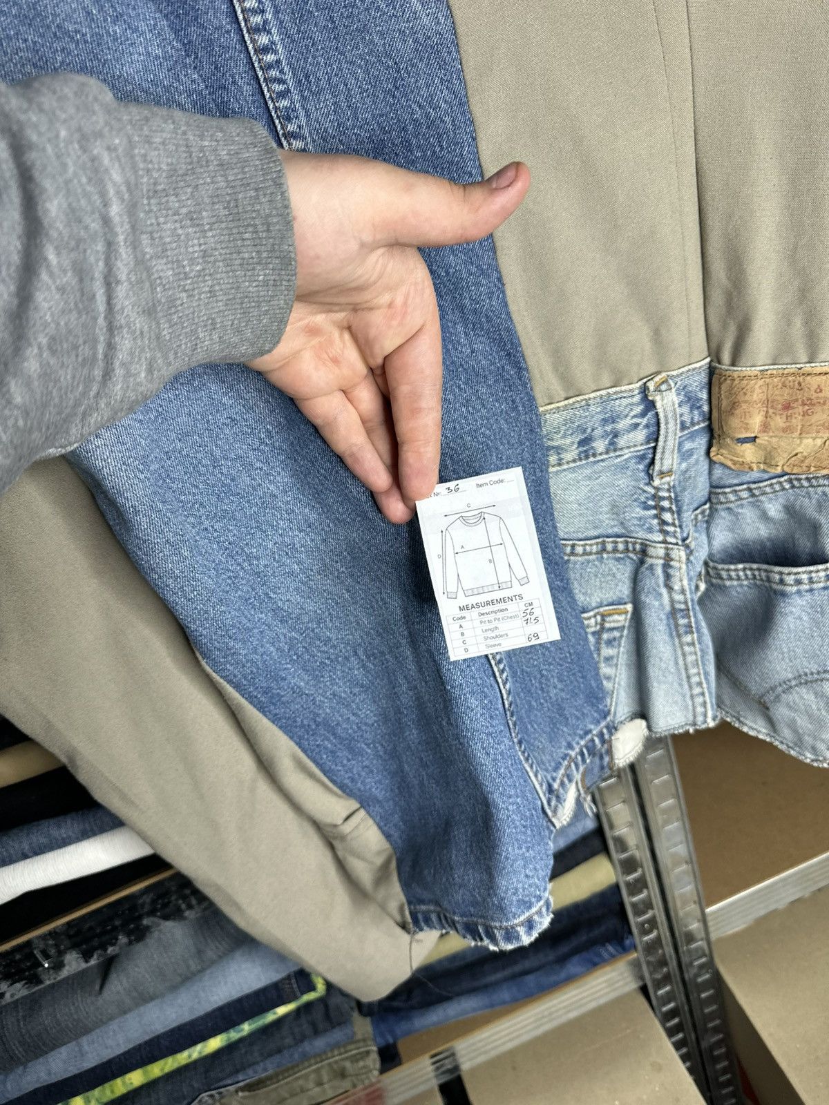 Levi's 1:1 Custom Levi's Denim Military Pants Patchwork Jacket Size US L / EU 52-54 / 3 - 6 Thumbnail