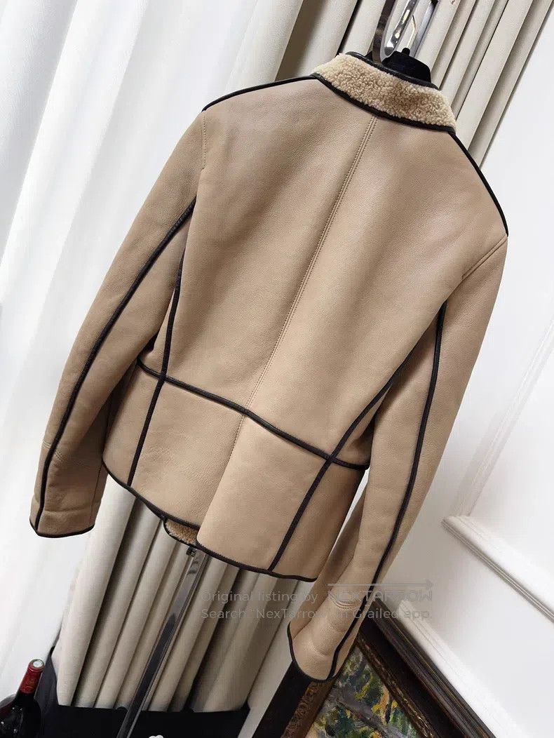 Hermes Hermes Beige and Light Brown Fur and Leather Jacket Size XS / US 0-2 / IT 36-38 - 2 Thumbnail