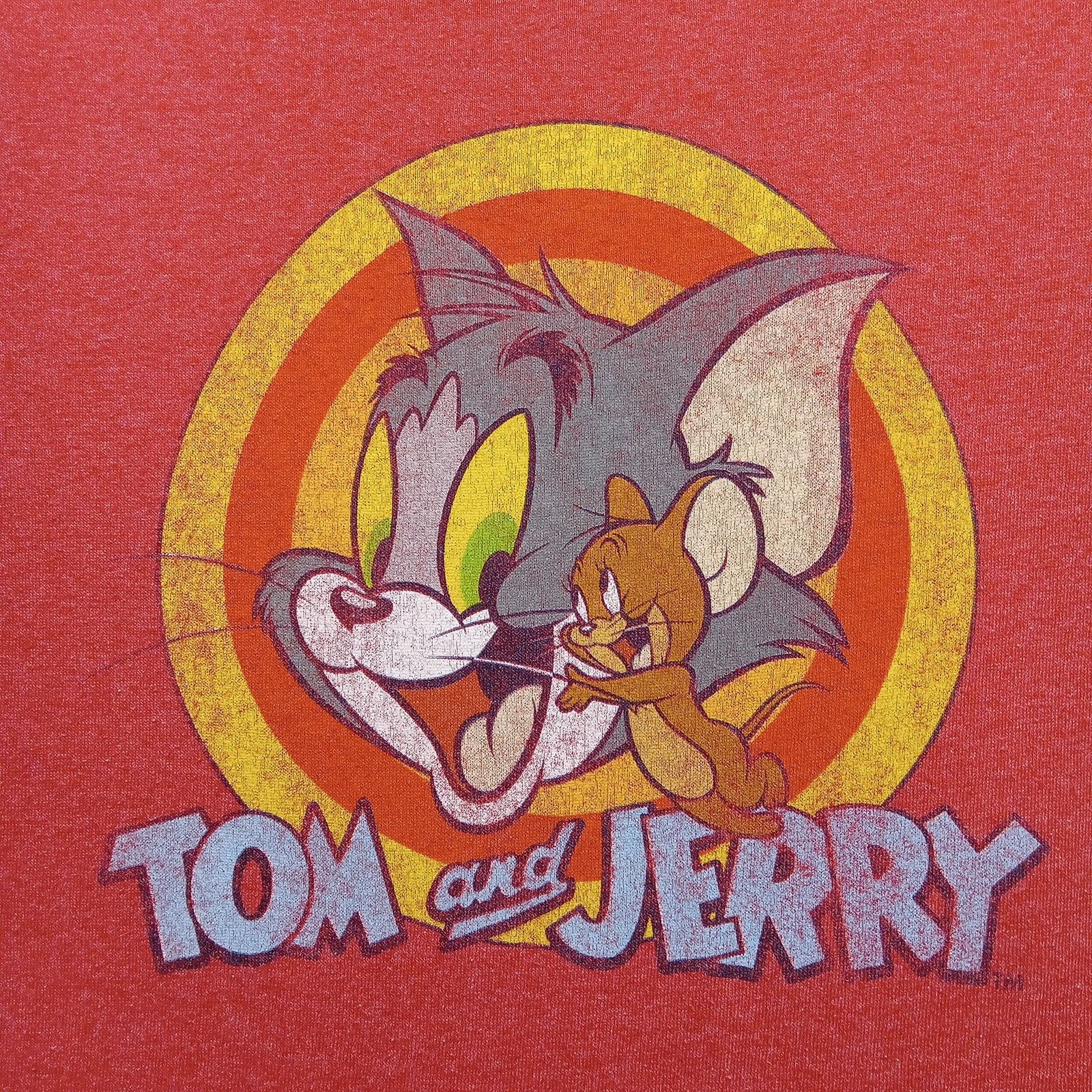 & Other Stories Tom And Jerry T-Shirt M Men's Cartoon Tee Red Cotton Blend Size US M / EU 48-50 / 2 - 2 Thumbnail