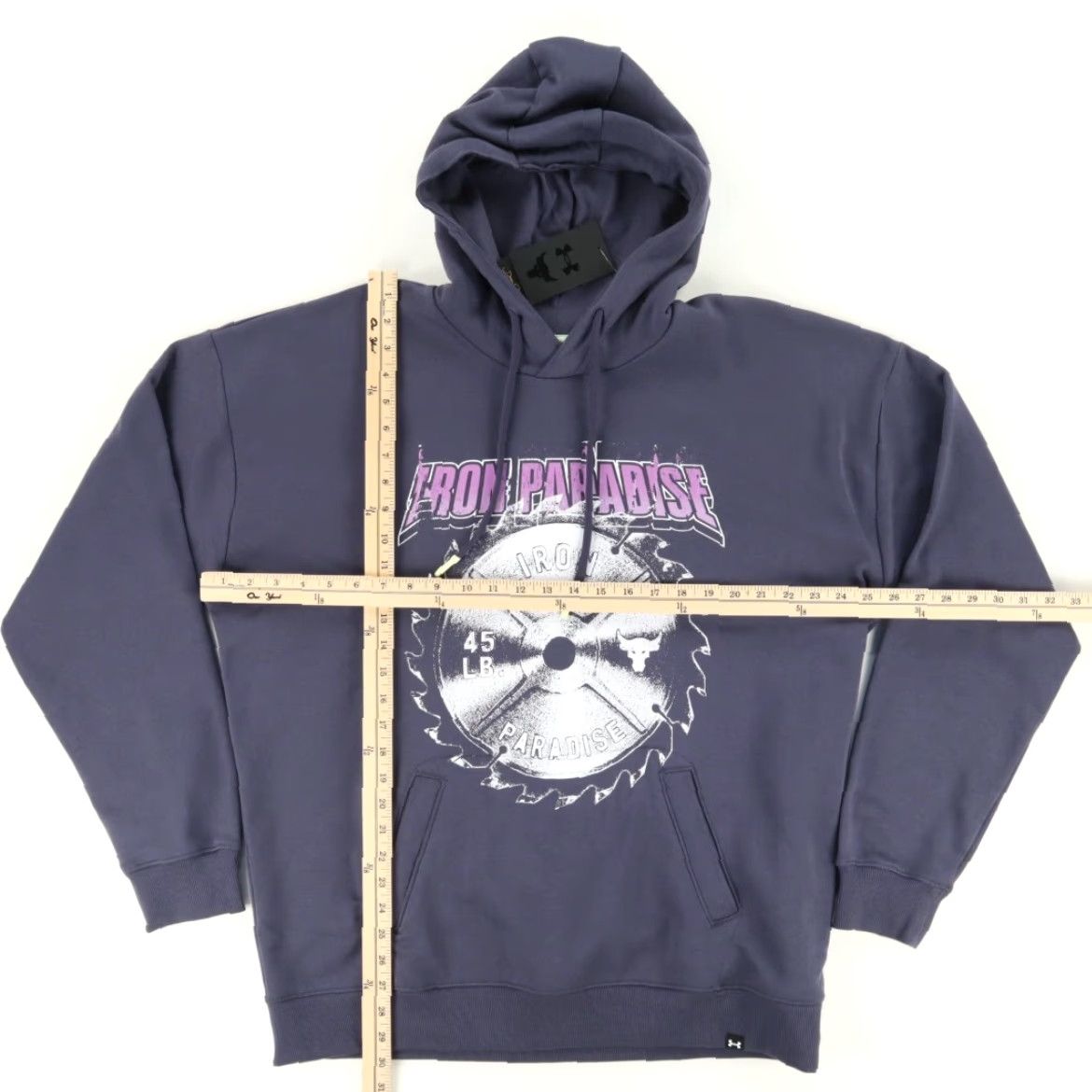 Under Armour Under Armour Iron Paradise 45lb Plate Solid Long Sleeve Hoodie Gray Men's XL Size US XL / EU 56 / 4 - 3 Thumbnail