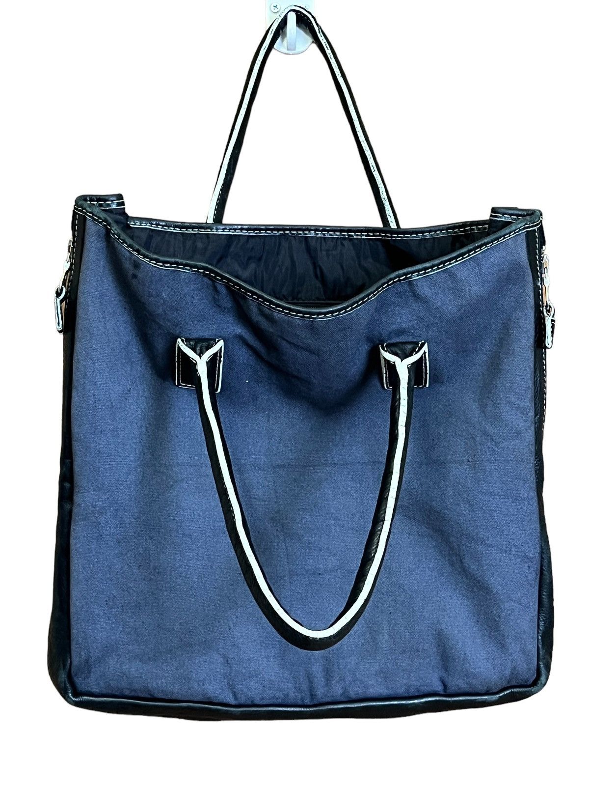 Takahiromiyashita The Soloist. NUMBER (N)INE BLACK CANVAS/LEATHER TOTE BAG Size ONE SIZE - 3 Thumbnail