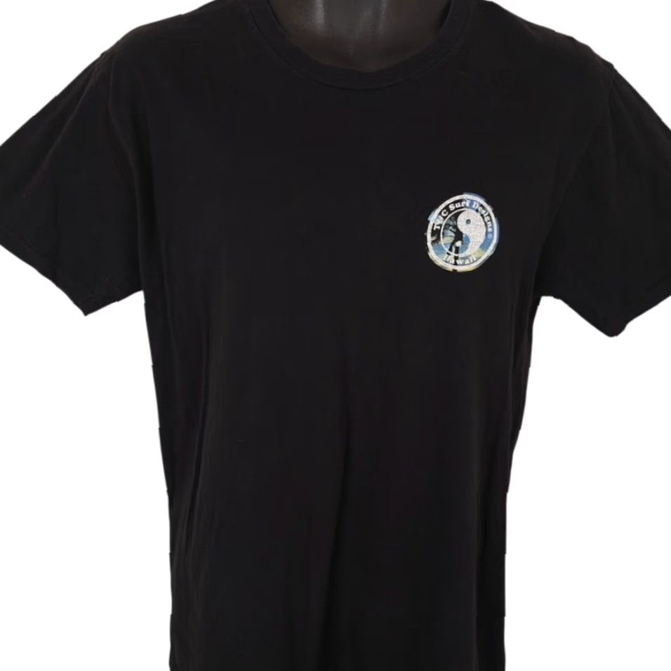 Vintage T&C Surf Designs T Shirt Mens Black Hawaii Surfing Palm Trees Short Sleeve Crew Neck M Cotton Vintage: No Size US M / EU 48-50 / 2 - 2 Thumbnail