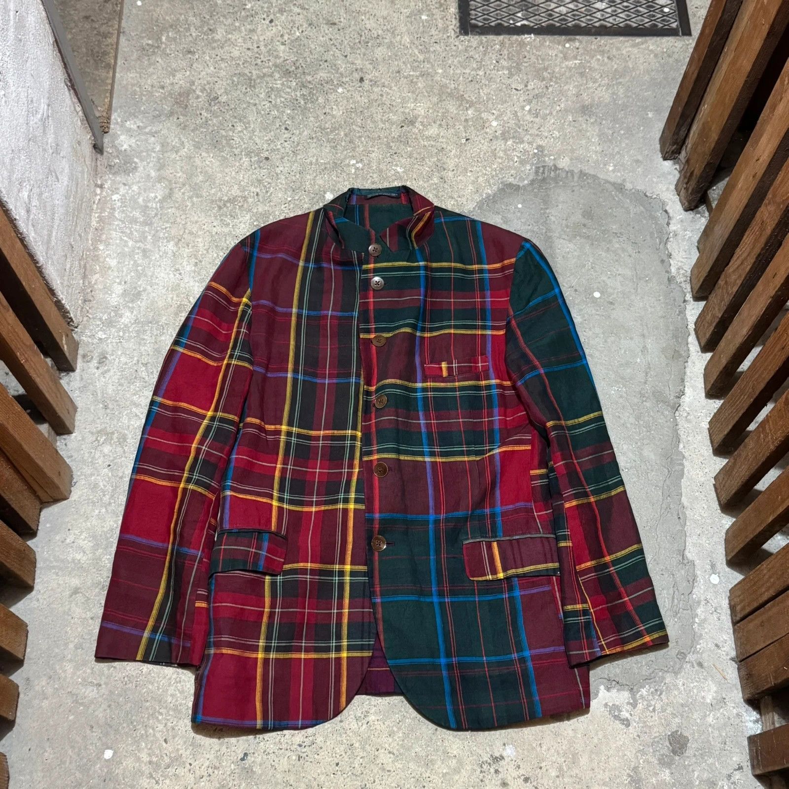 Yohji Yamamoto S/S 05 Yohji Yamamoto checked runway blazer Size 54R - 7 Thumbnail