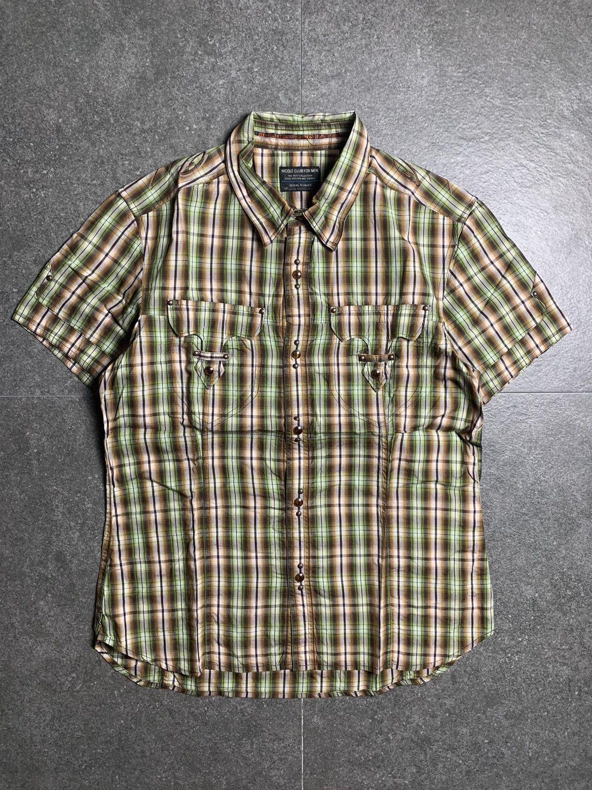 Nicole Club 2000s Nicole Club For Men Studded Tribal Shirt Size US S / EU 44-46 / 1 - 2 Thumbnail