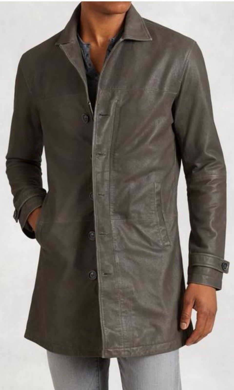 John Varvatos Goatskin Leather Trench Large Size US L / EU 52-54 / 3 - 4 Thumbnail
