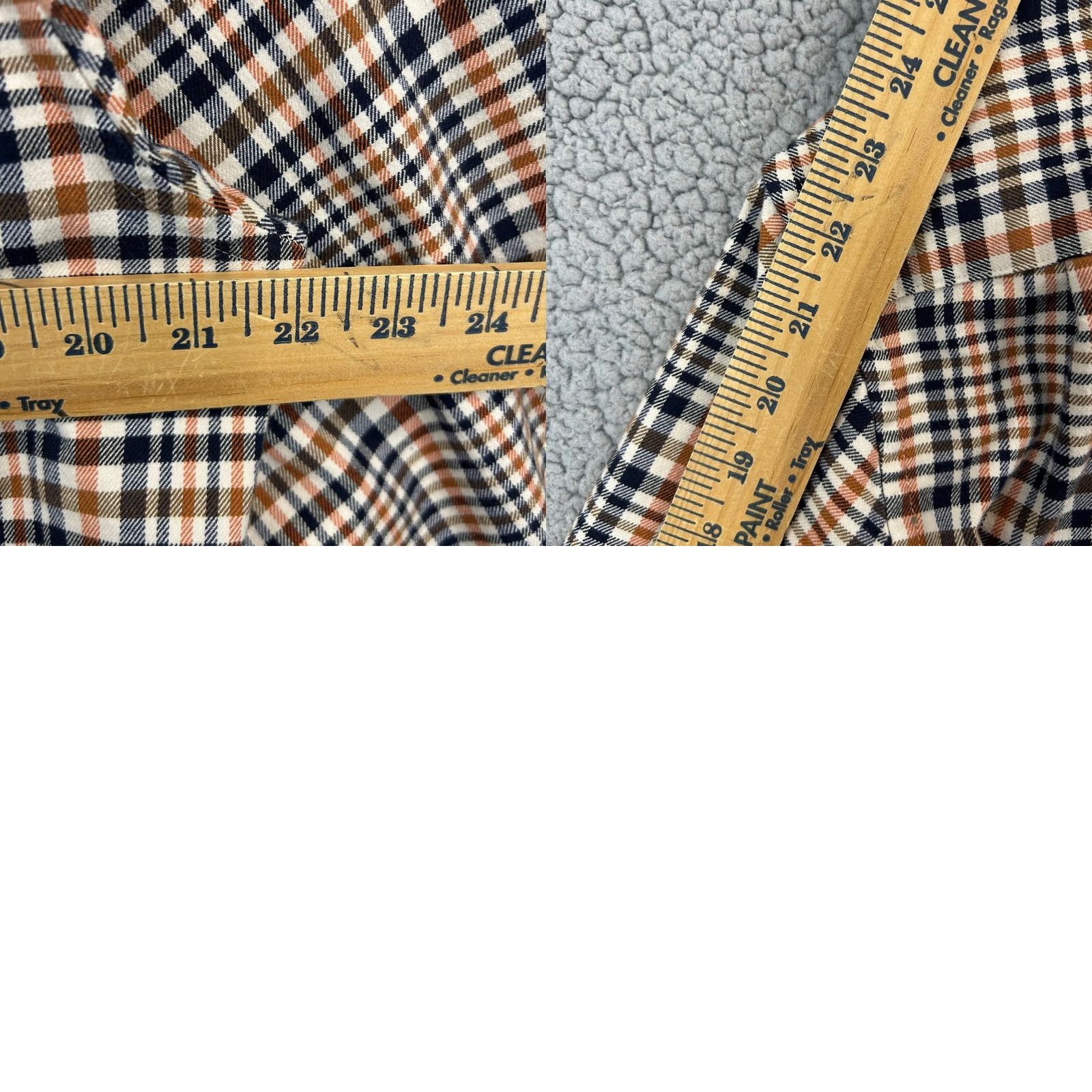 ASH ASH & ERIE Shirt Men's L Brown Navy Plaid Cotton Stretch Casual Button-Down Size US L / EU 52-54 / 3 - 8 Thumbnail