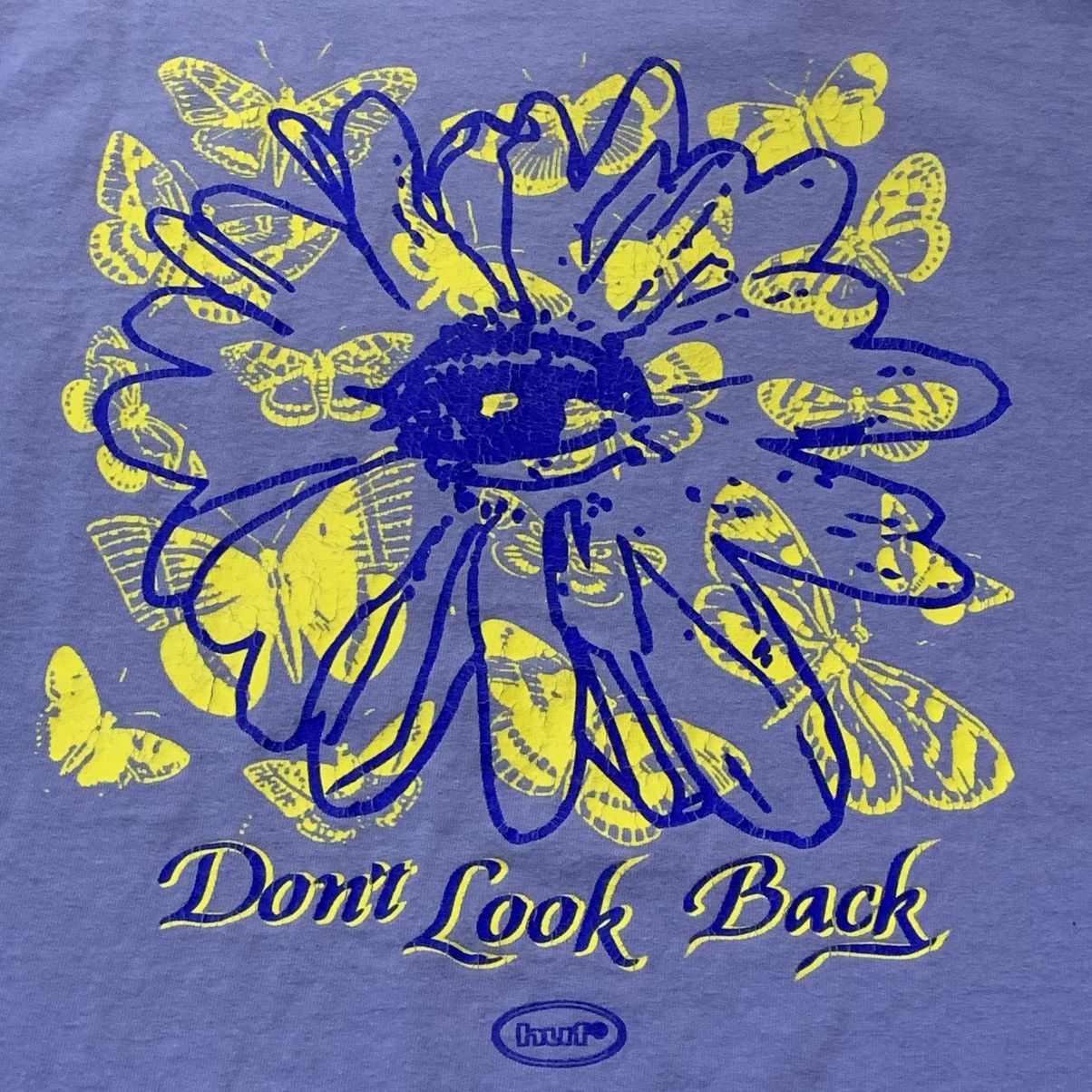Huf Sz L- HUF Don’t Look Back Cat Tee (Blue/Yellow) Size US L / EU 52-54 / 3 - 5 Thumbnail