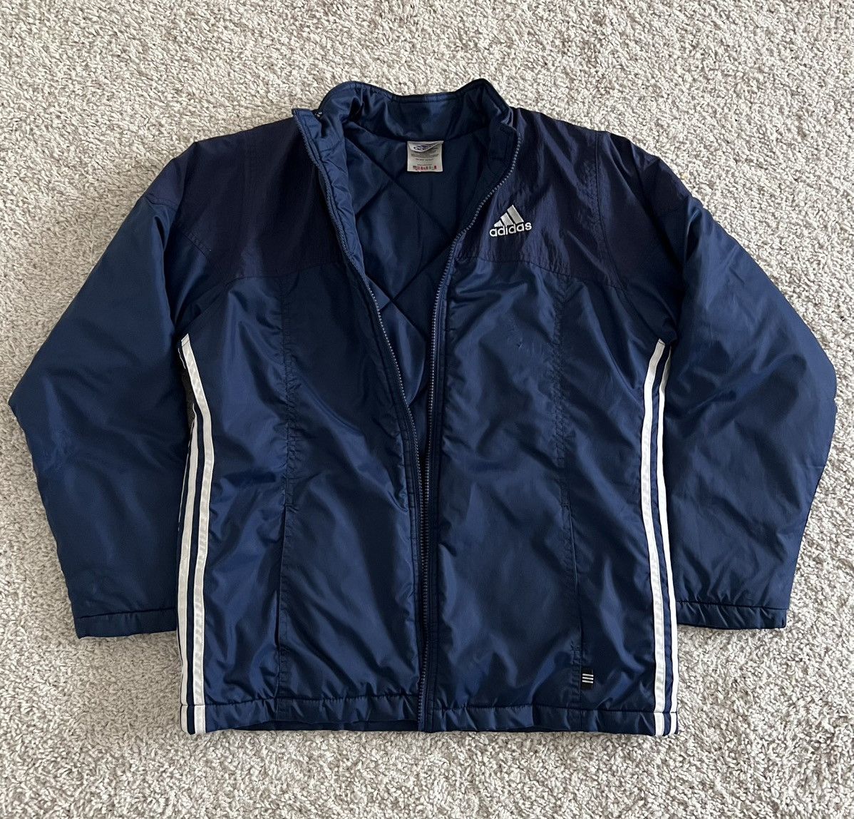 Adidas × Vintage Adidas Vintage Puffer Jacket - Blue - XL Girls Size XL / US 12-14 / IT 48-50 - 6 Thumbnail