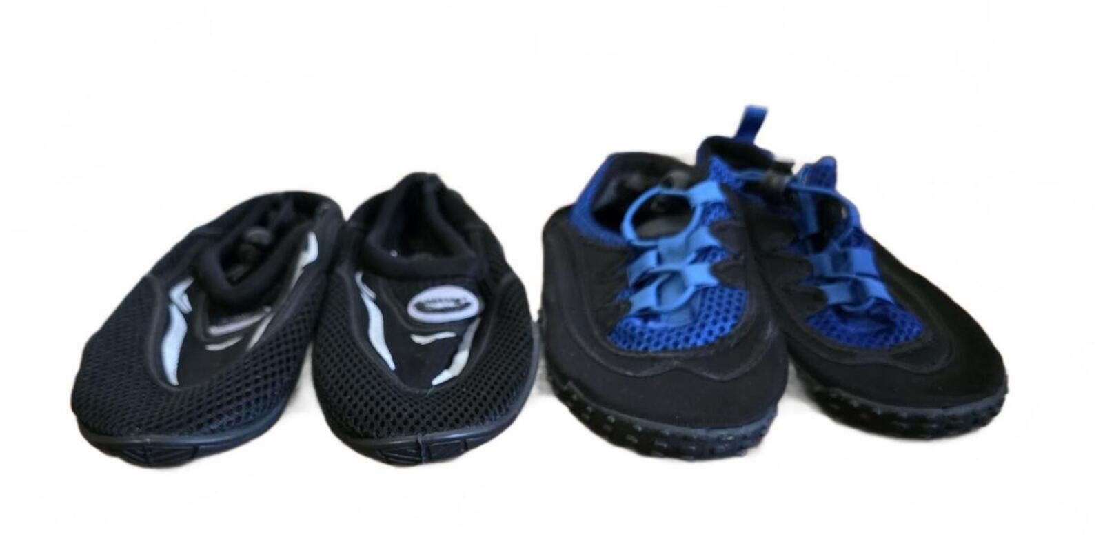 Other 2 Pair Lot of Water Shoes Easy USA & Wave Black Blue Size 7 Size ONE SIZE - 4 Thumbnail