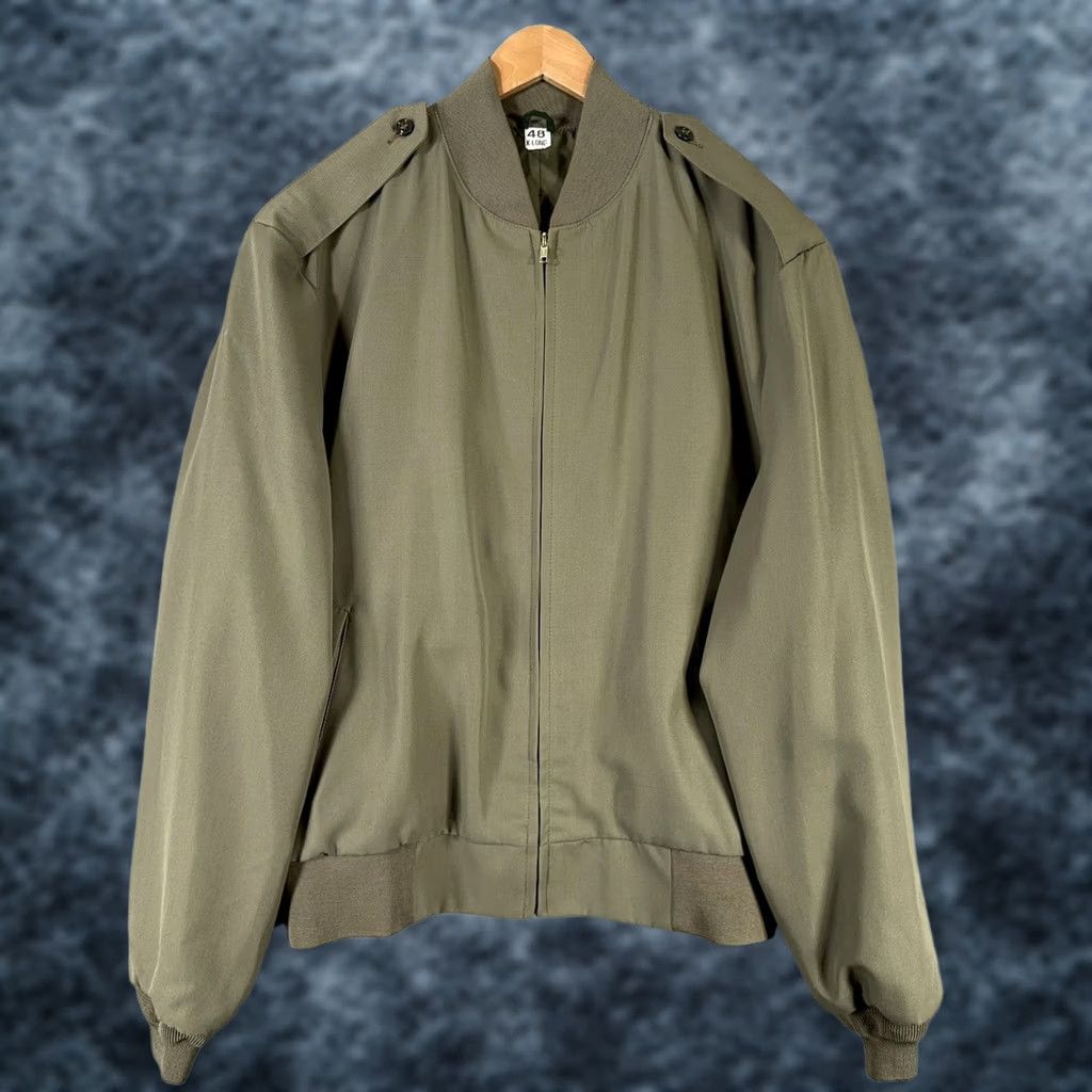 Olive VINTAGE USMC Marine Corps jacket Mens 48 X-Long Olive Green Wool Zip Epaulets Military 90s Made USA Size US M / EU 48-50 / 2 - 1 Thumbnail