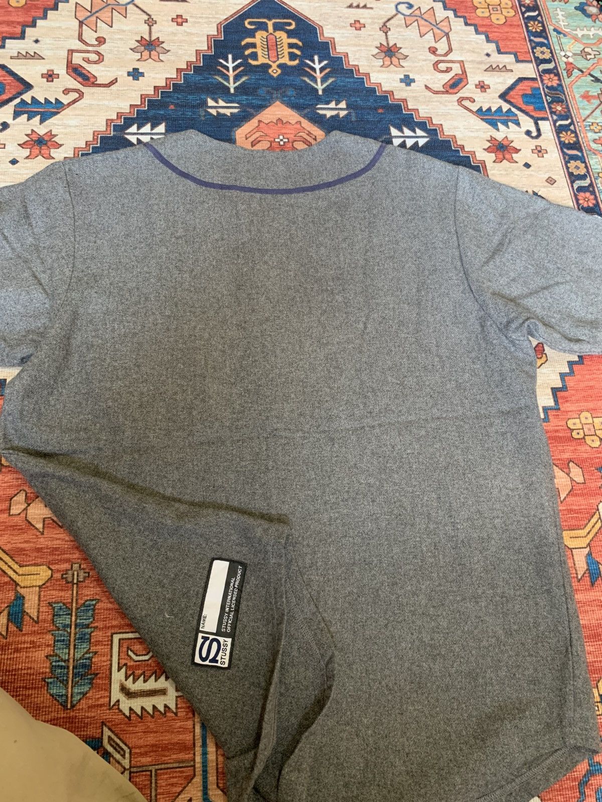 Stussy Vintage Stussy Baseball Jersey Big Logo Grey T-shirt Size US L / EU 52-54 / 3 - 8 Thumbnail