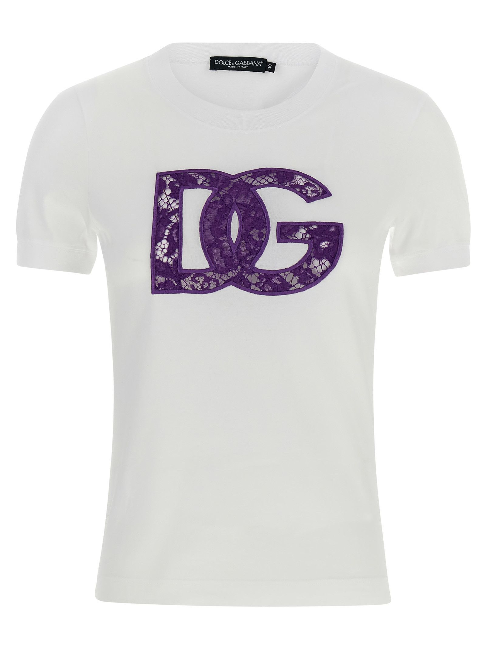 Dolce & Gabbana Lace T-Shirt Size M / US 6-8 / IT 42-44 - 1 Thumbnail