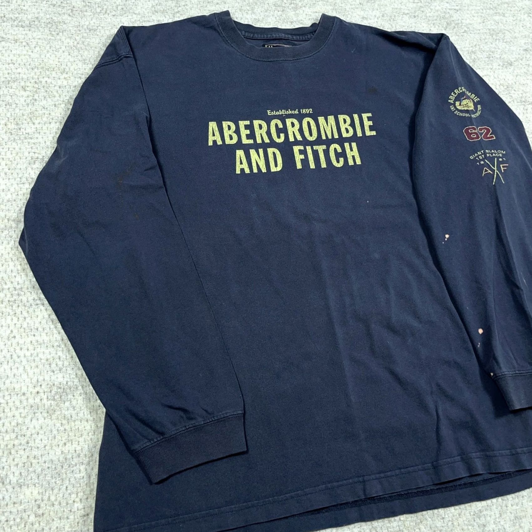 Abercrombie & Fitch Vintage Abercrombie & Fitch Shirt XL Blue Long Sleeve Tee Y2K Faded Grunge Men Size US XL / EU 56 / 4 - 6 Thumbnail