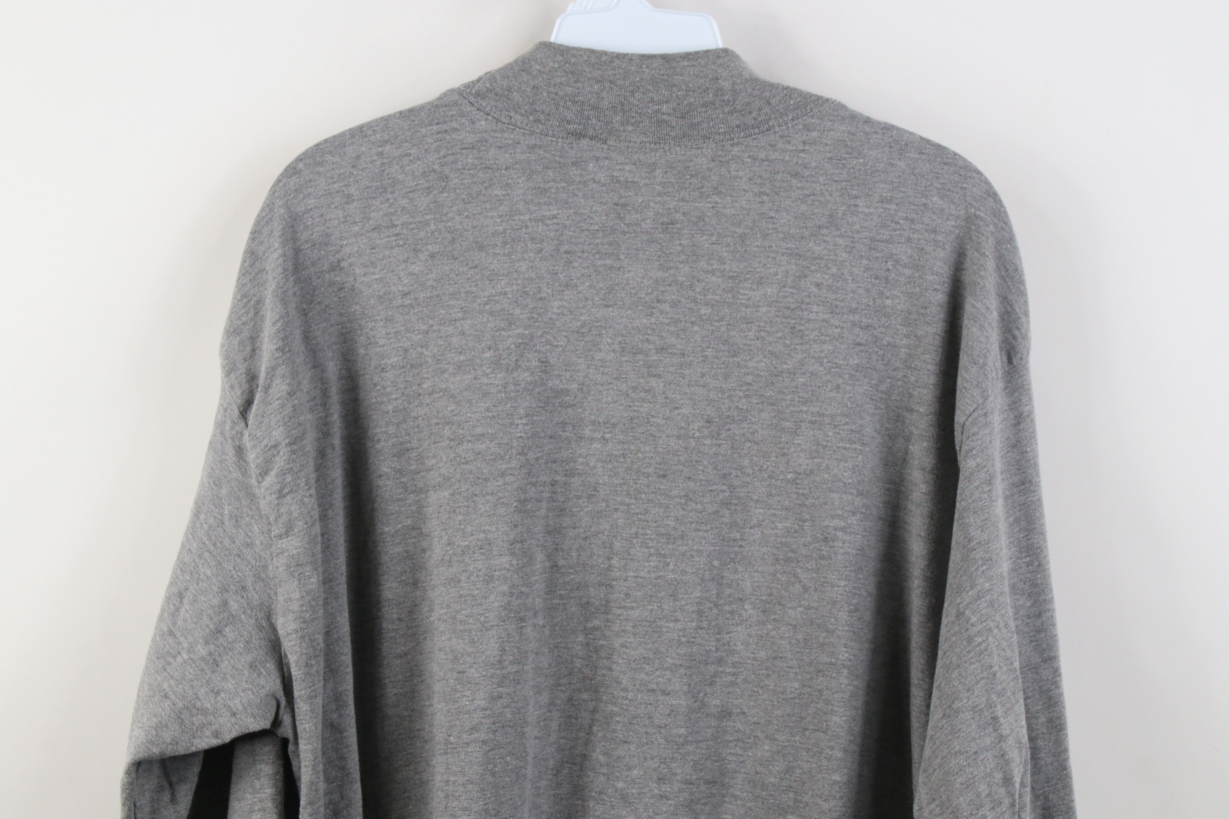 Vintage Vintage 90s Streetwear Mock Neck Long Sleeve T-Shirt Gray Size US L / EU 52-54 / 3 - 9 Thumbnail