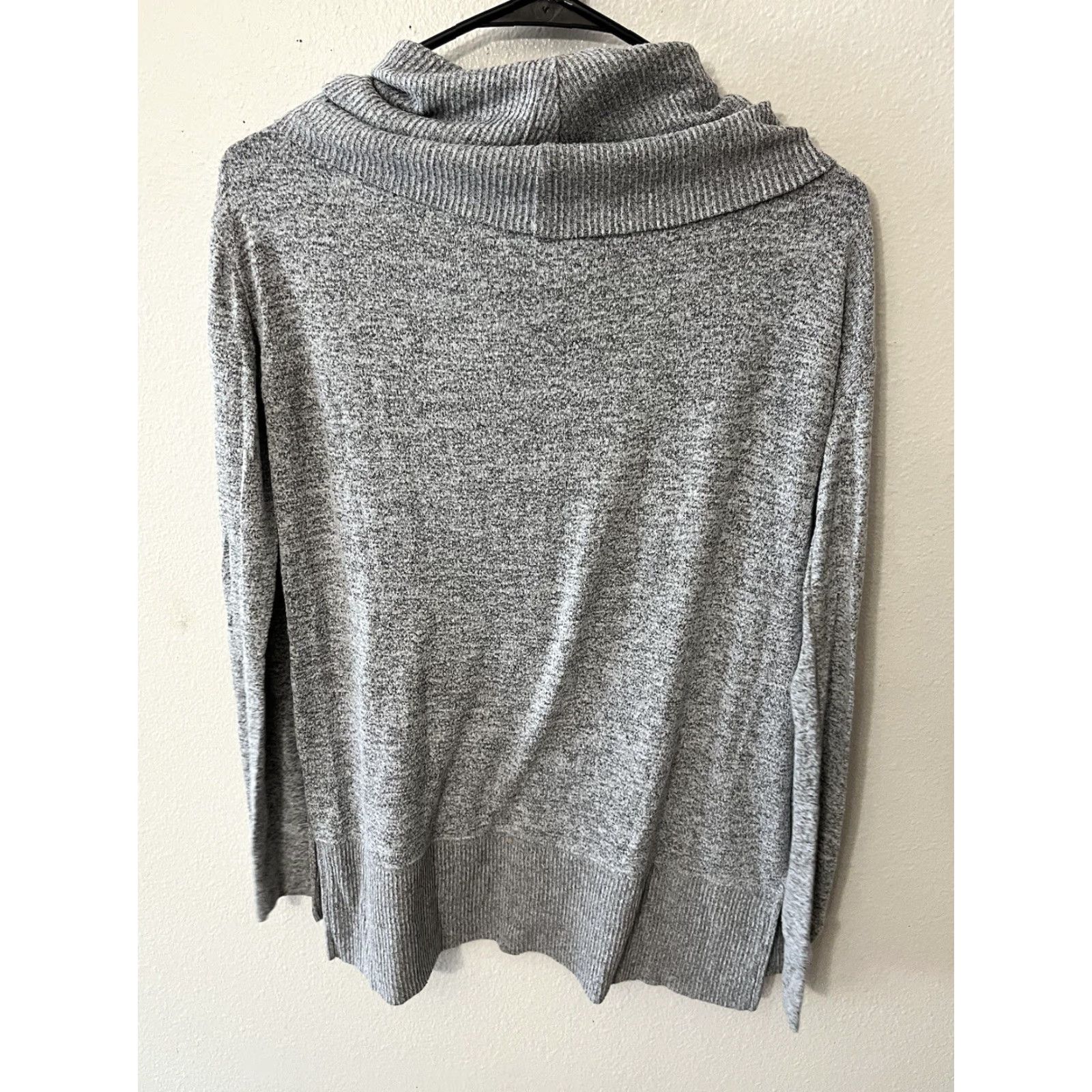 Gap GAP Women's Pullover Solid Turtleneck Sweater Small Gray Cotton Blend Size S / US 4 / IT 40 - 2 Thumbnail