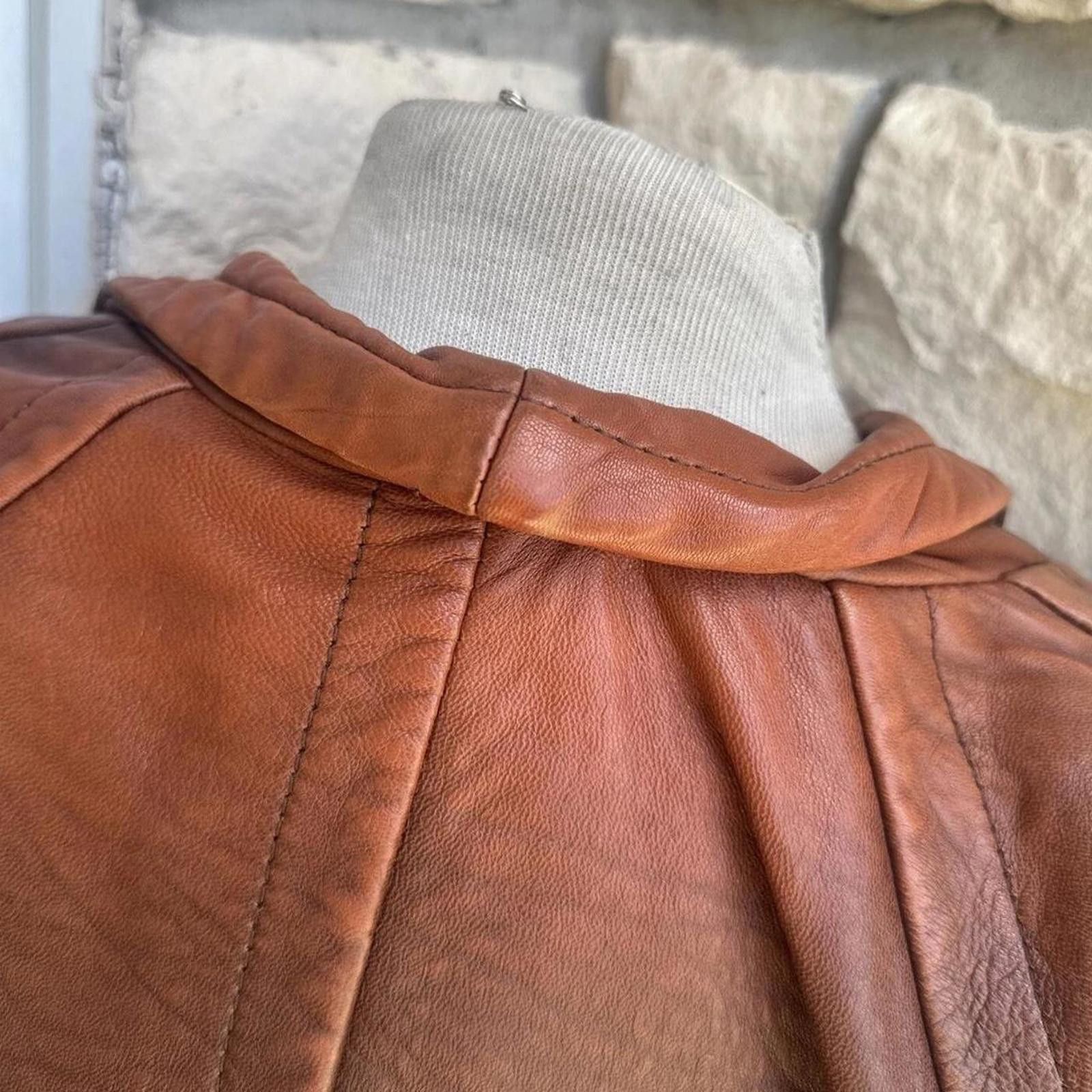 Other Brown vintage leather trench coat with pockets leather Size L / US 10 / IT 46 - 5 Thumbnail