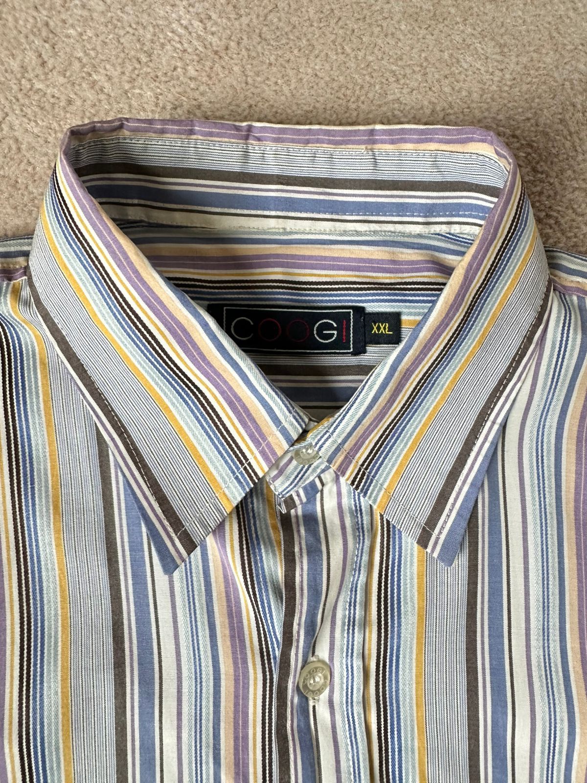 Coogi Coogi formal stripe multicolor shirt short sleeve Size US XXL / EU 58 / 5 - 2 Thumbnail