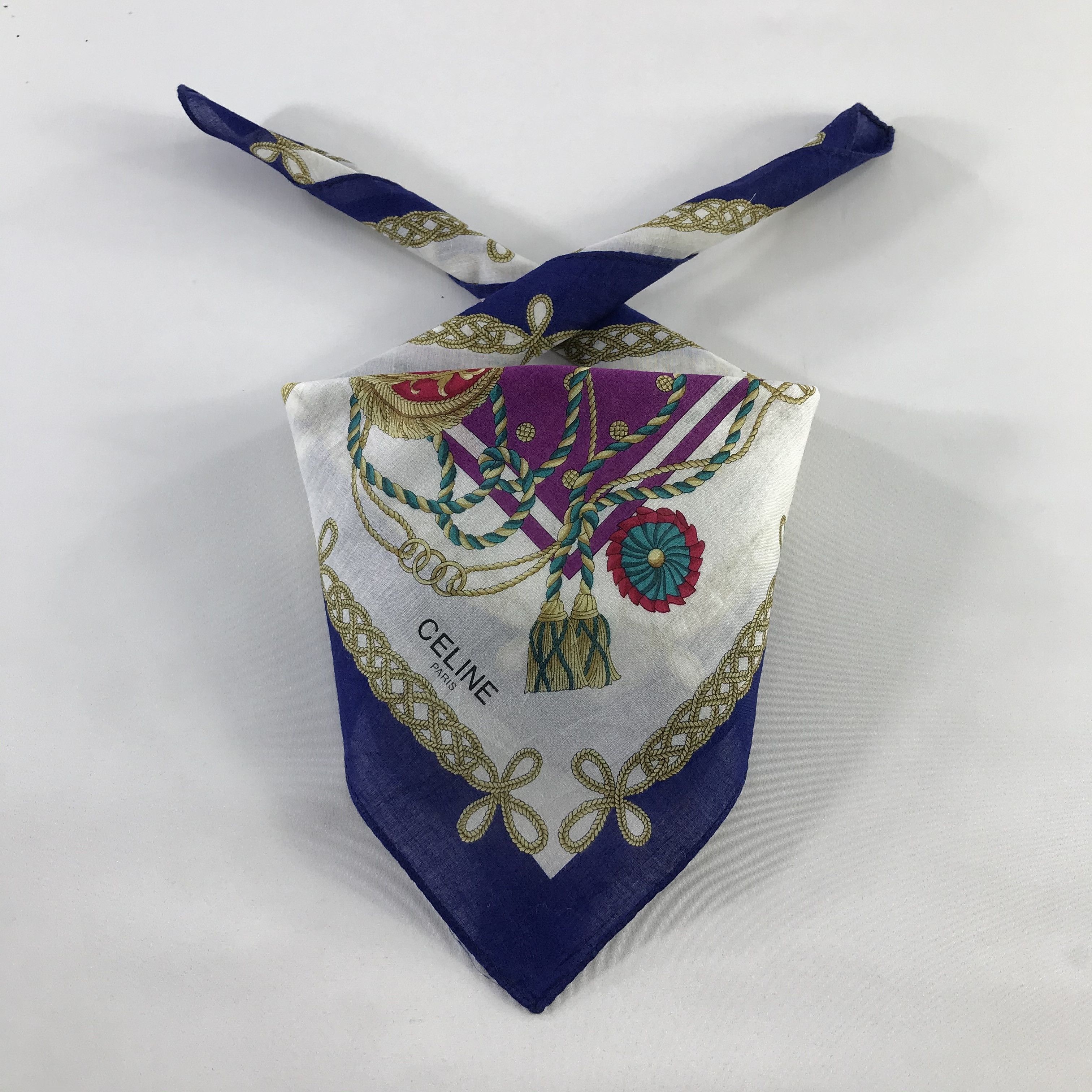 Celine × Vintage Celine Bandana / Handkerchief / Neckerchief - S507 Size ONE SIZE - 3 Thumbnail