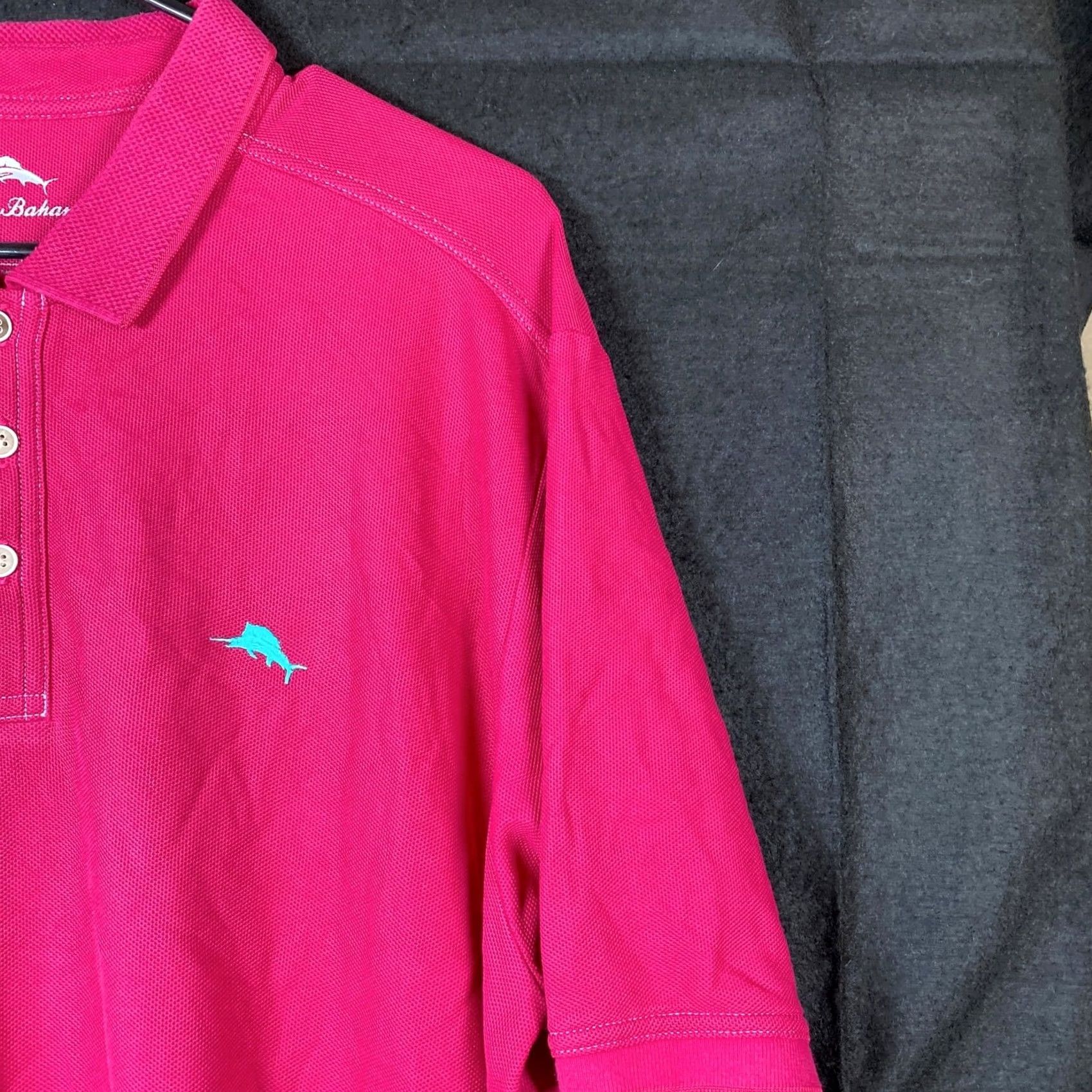 Tommy Bahama Tommy Bahama Mens Polo Shirt Berry Pink Short Sleeve Pima Cotton Large Size US L / EU 52-54 / 3 - 5 Thumbnail