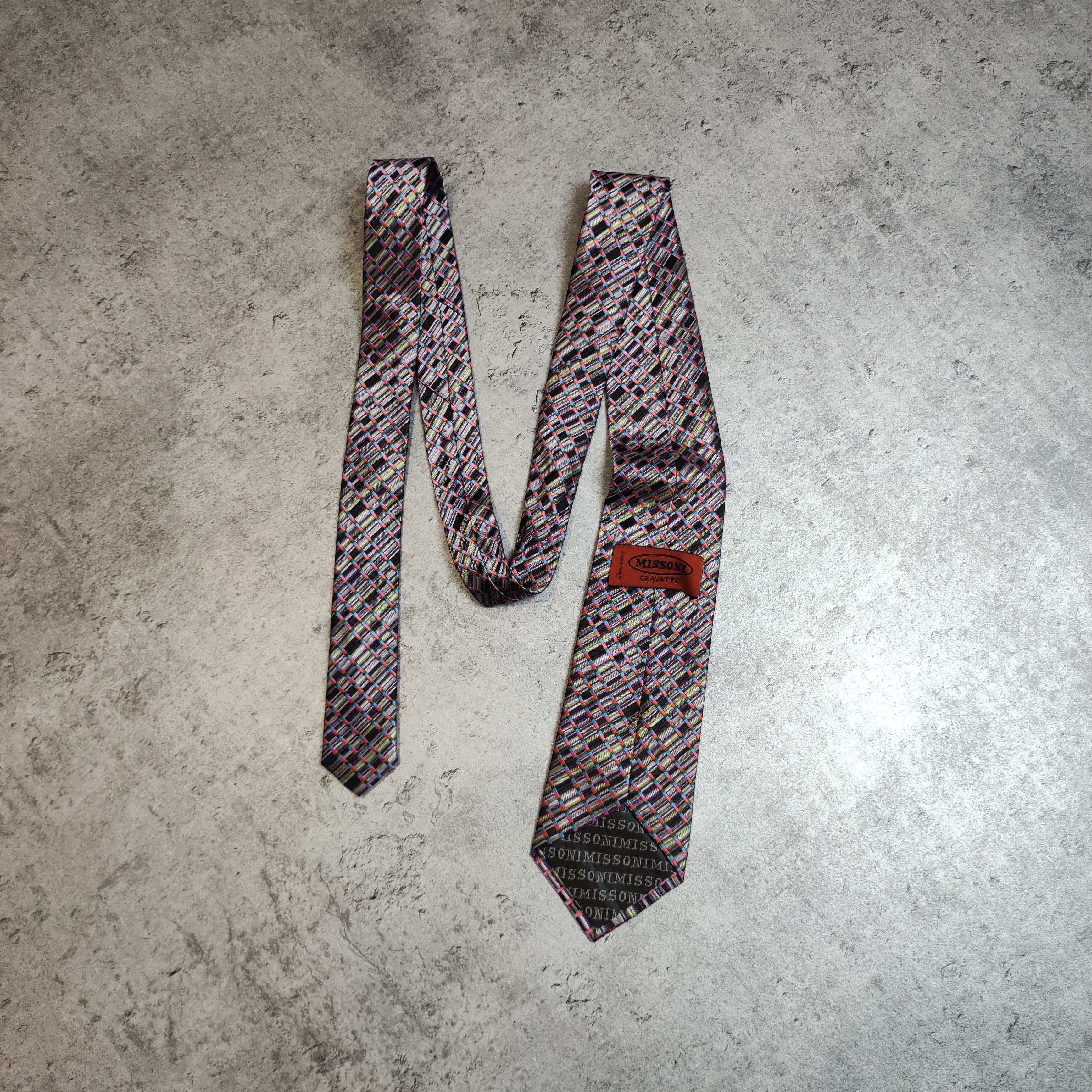 Missoni × Vintage RARE Vintage 90s Missoni Abstract Cravatte Tie Size ONE SIZE - 1 Thumbnail