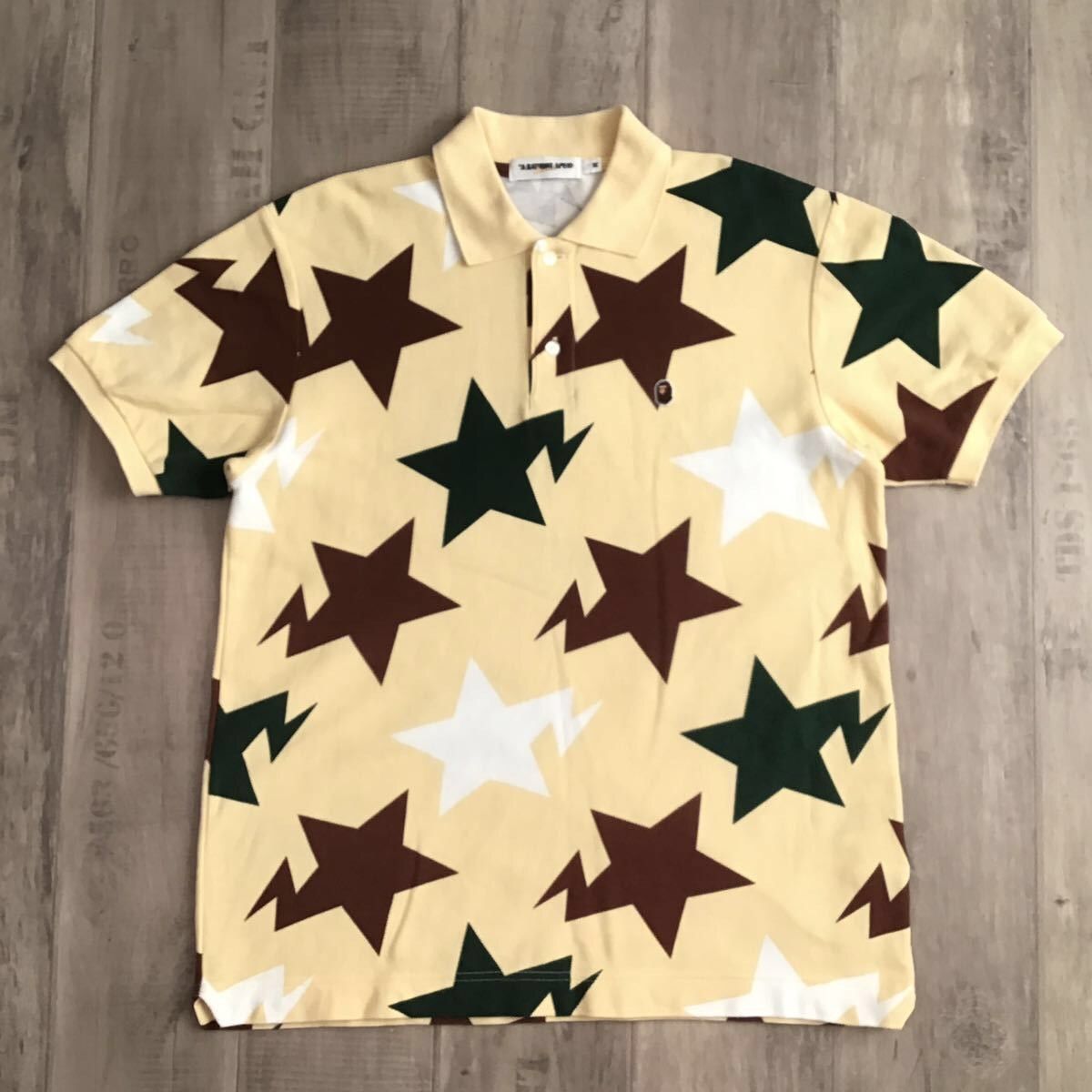 image of Kagoshima Limited Color Bape Sta Polo Shirt A Bathing Ape in Cream, Men's (Size Medium)