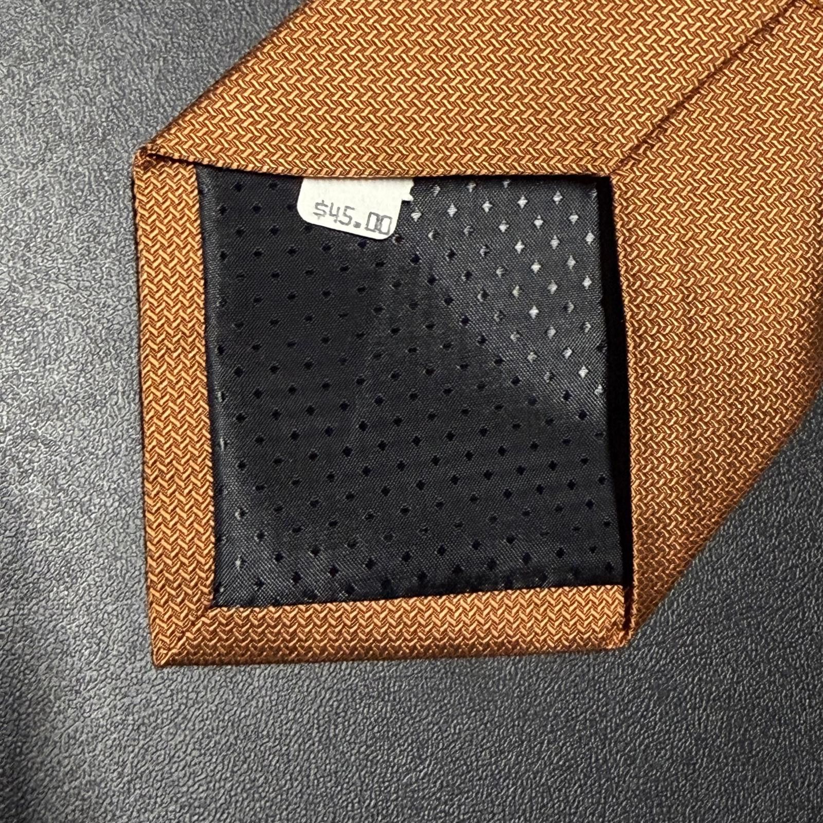 Giuseppe Zanotti Vtg Zianetti 100% Silk Orange Italian Made Neck Tie NWT Size ONE SIZE - 4 Thumbnail