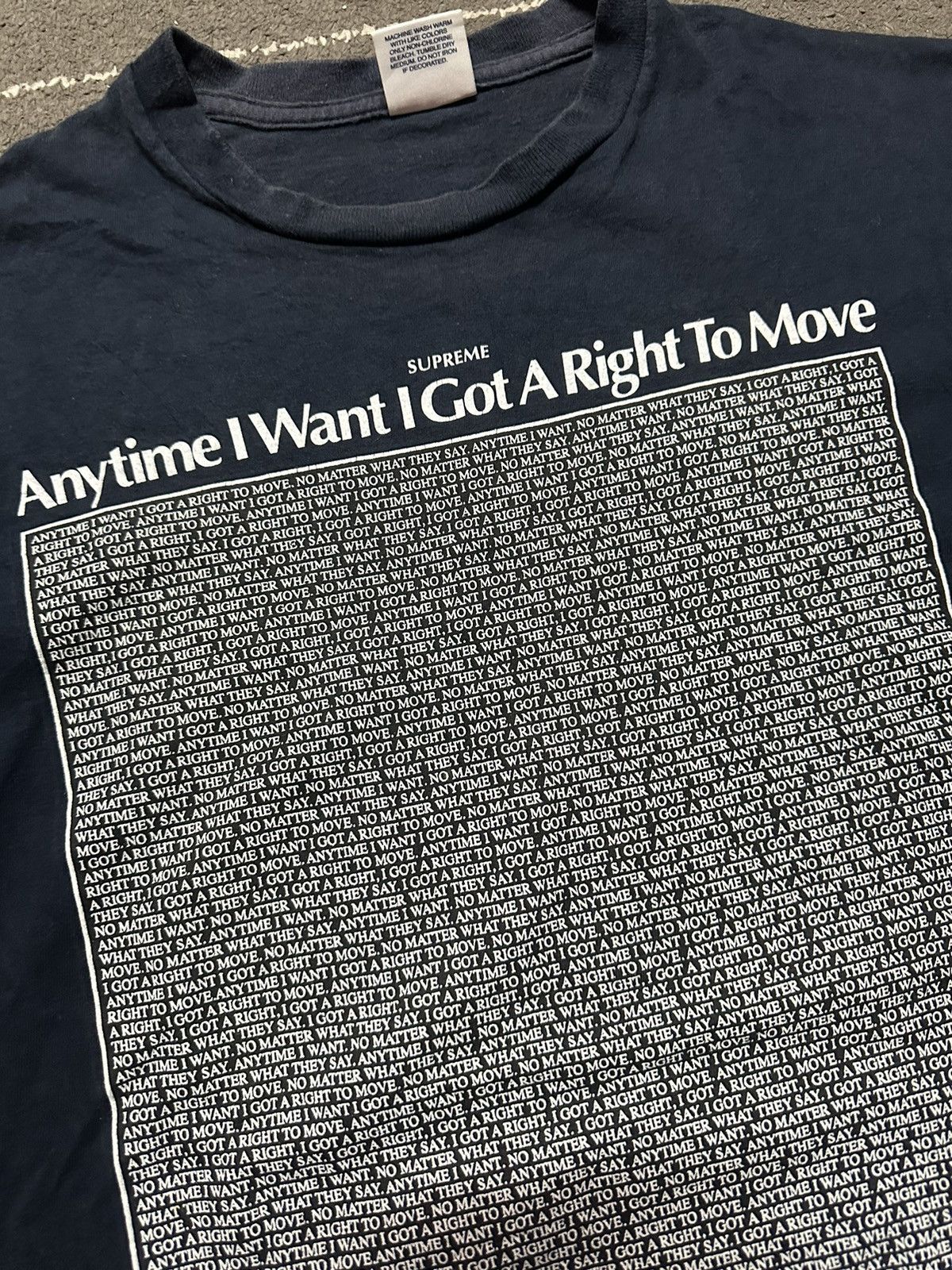 Supreme × Vintage Vintage supreme anytime I want I got a right to move tshirt Size US M / EU 48-50 / 2 - 2 Thumbnail