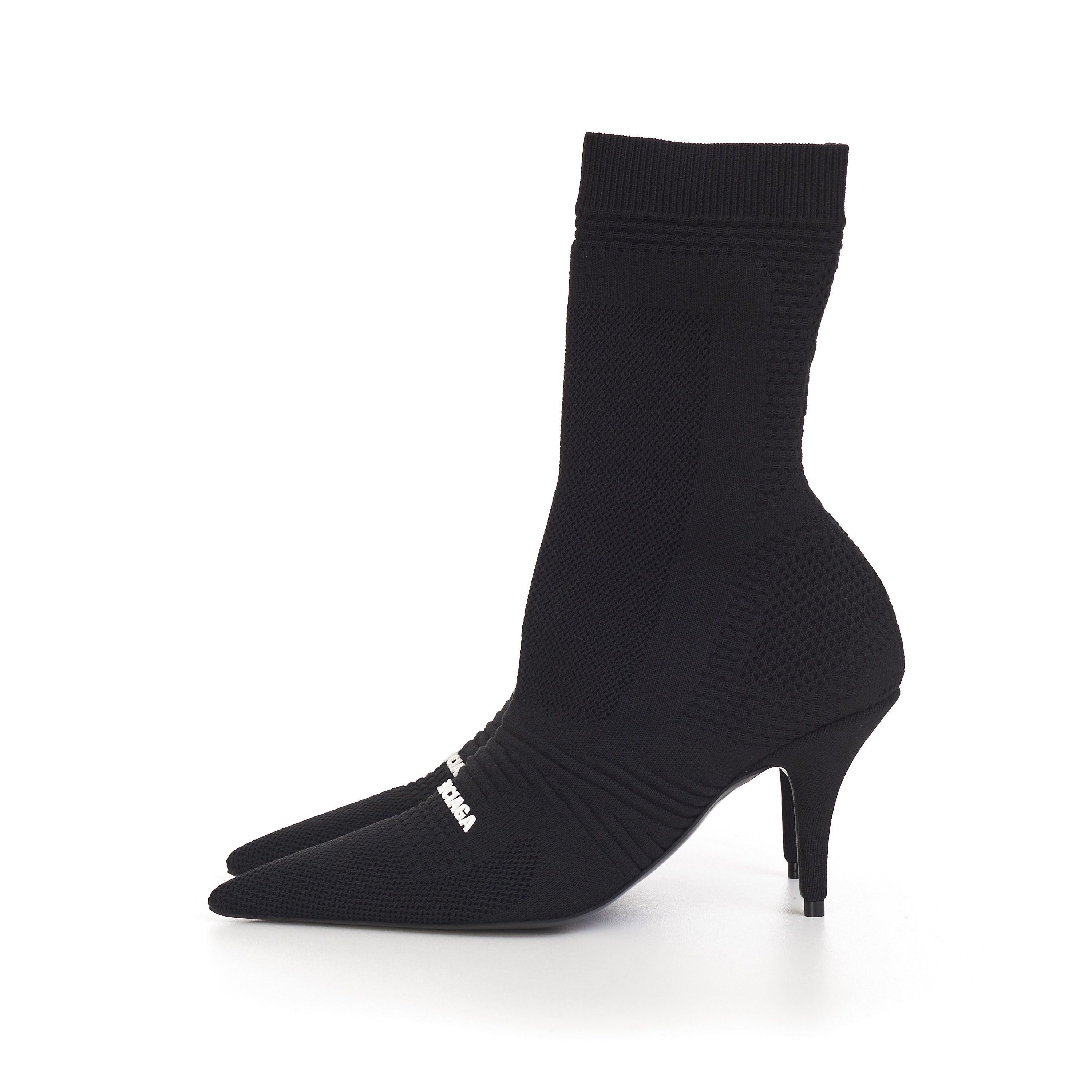 Balenciaga Knife Bootie In Black Textured Knit with Balenciaga logo Size US 5 / IT 35 - 5 Thumbnail