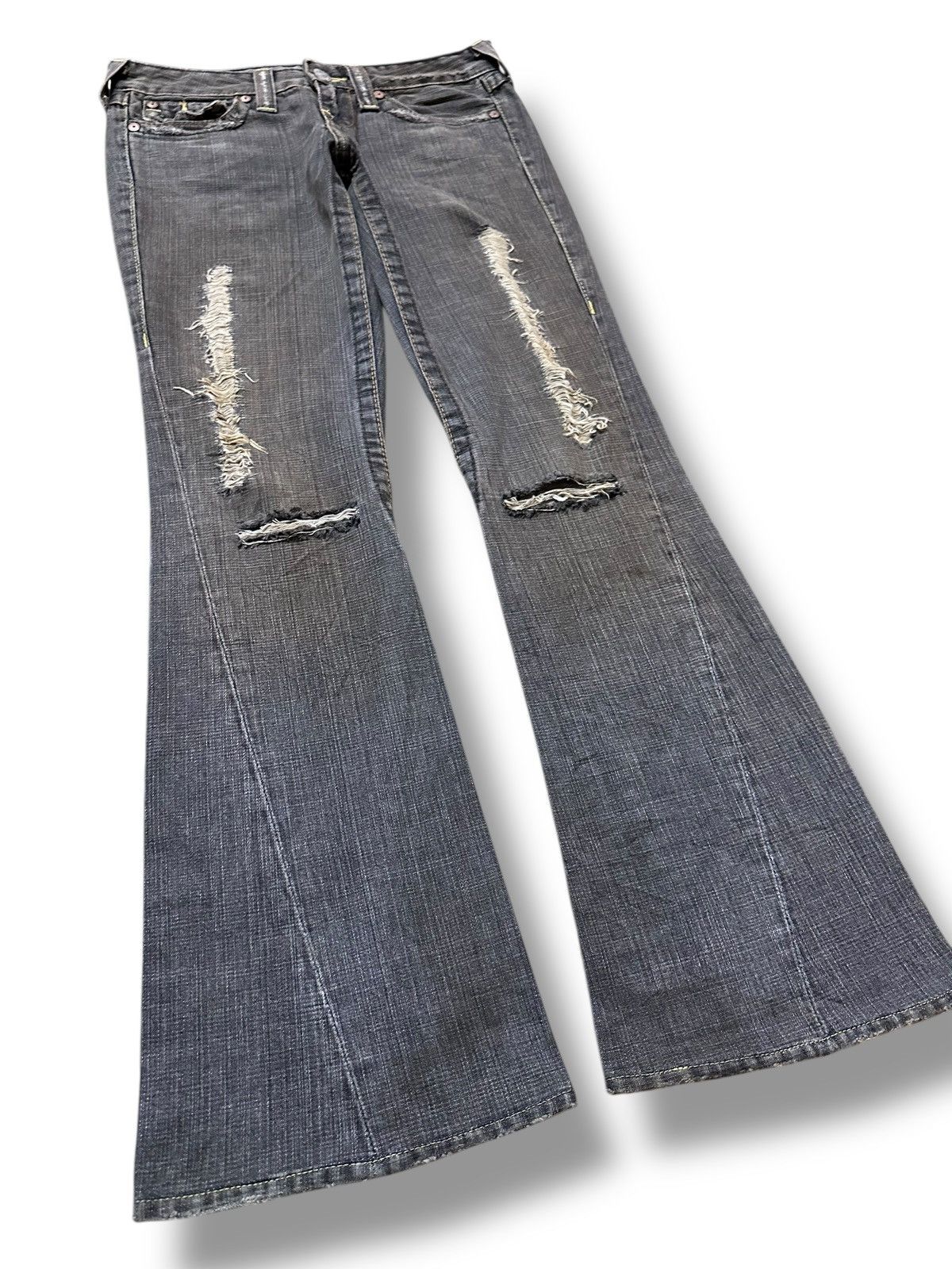 True Religion Vintage True Religion Flare Bootcut Grunge Distressed Denim Size US 31 - 3 Thumbnail