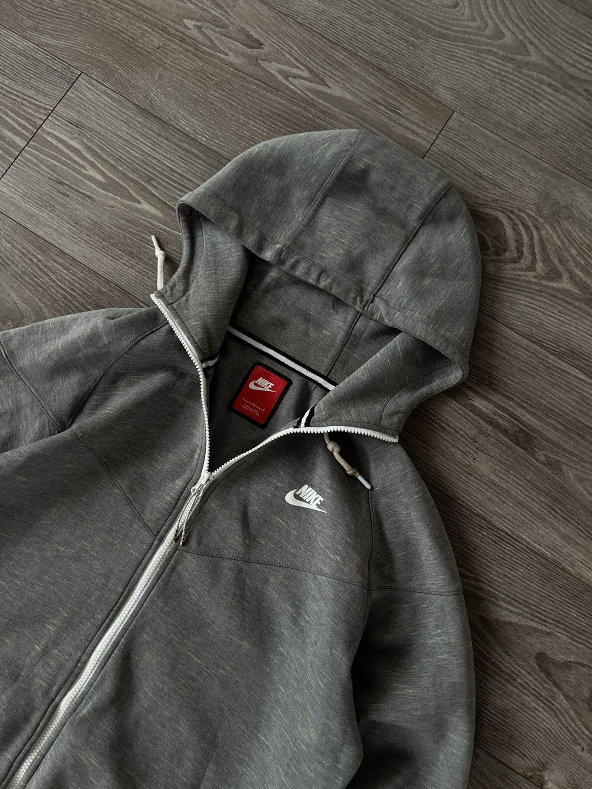 Designer × Nike ‼️Nike Tech Fleece Gray/Green Monochrome Zip Hoodie‼️ Size US L / EU 52-54 / 3 - 13 Thumbnail