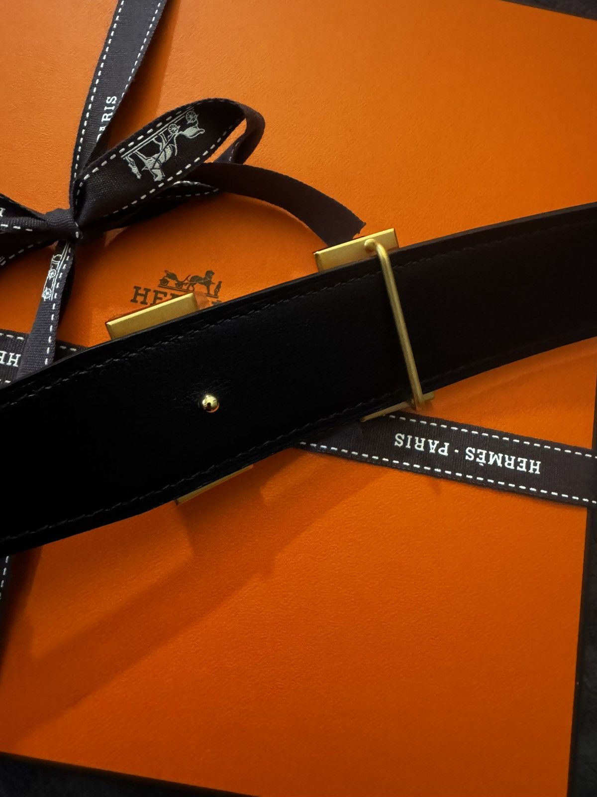 Hermes Hermes classic orange belt with H buckle Size ONE SIZE - 4 Thumbnail