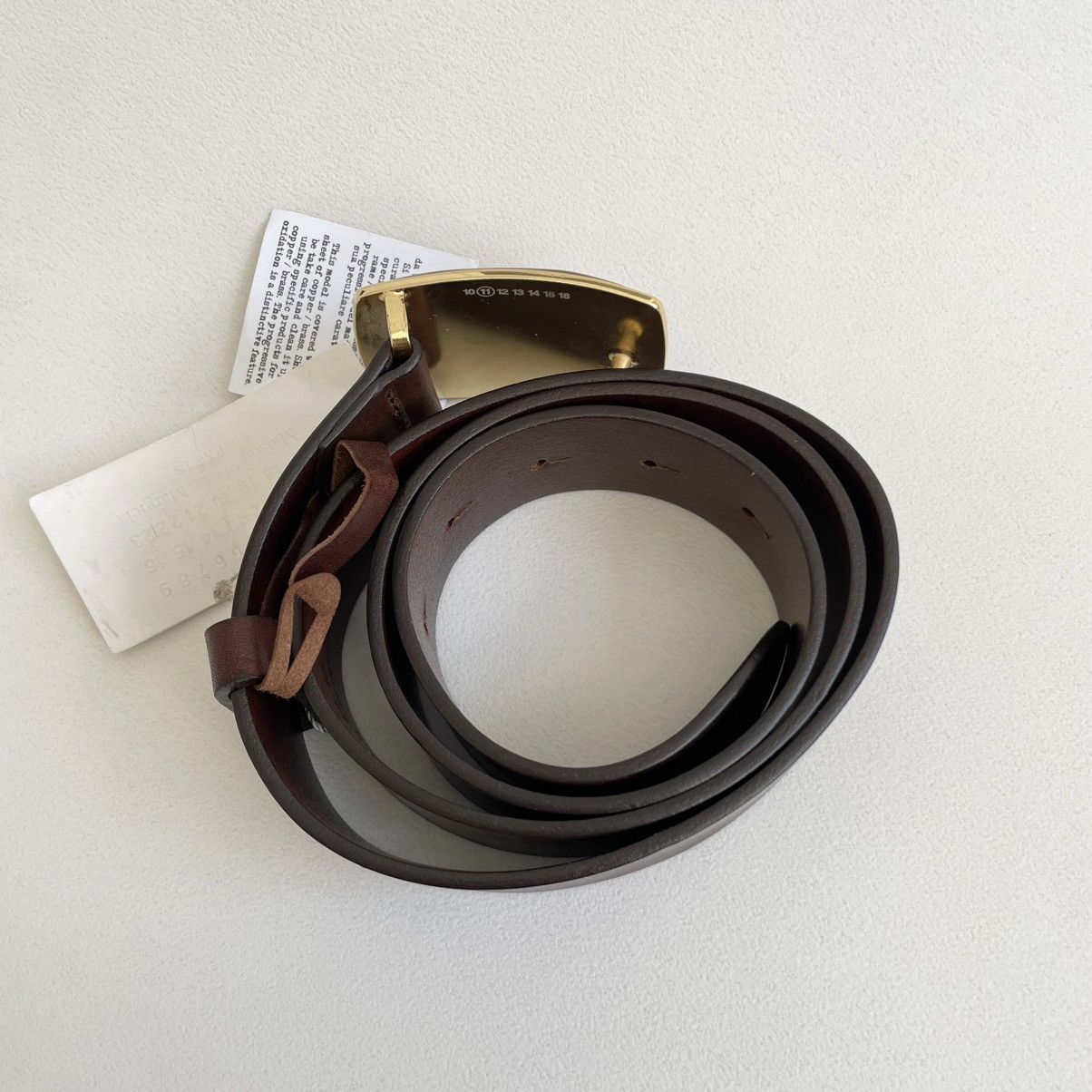 Maison Margiela S/S 11 ‘Woodgrain’ Buckle Leather Belt Size 36 - 7 Thumbnail