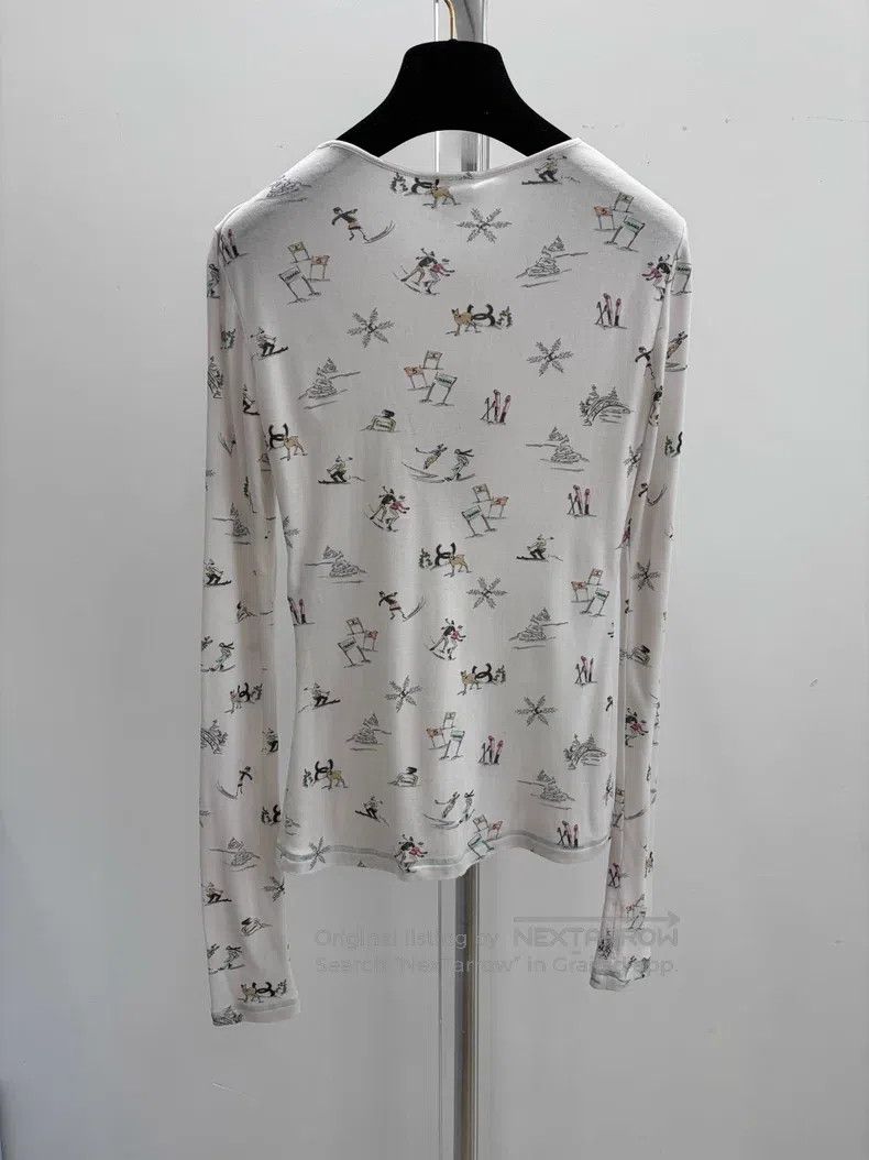 Chanel Chanel Ski white round-necked long sleeves Size XXS / US 00 / IT 34 - 2 Thumbnail