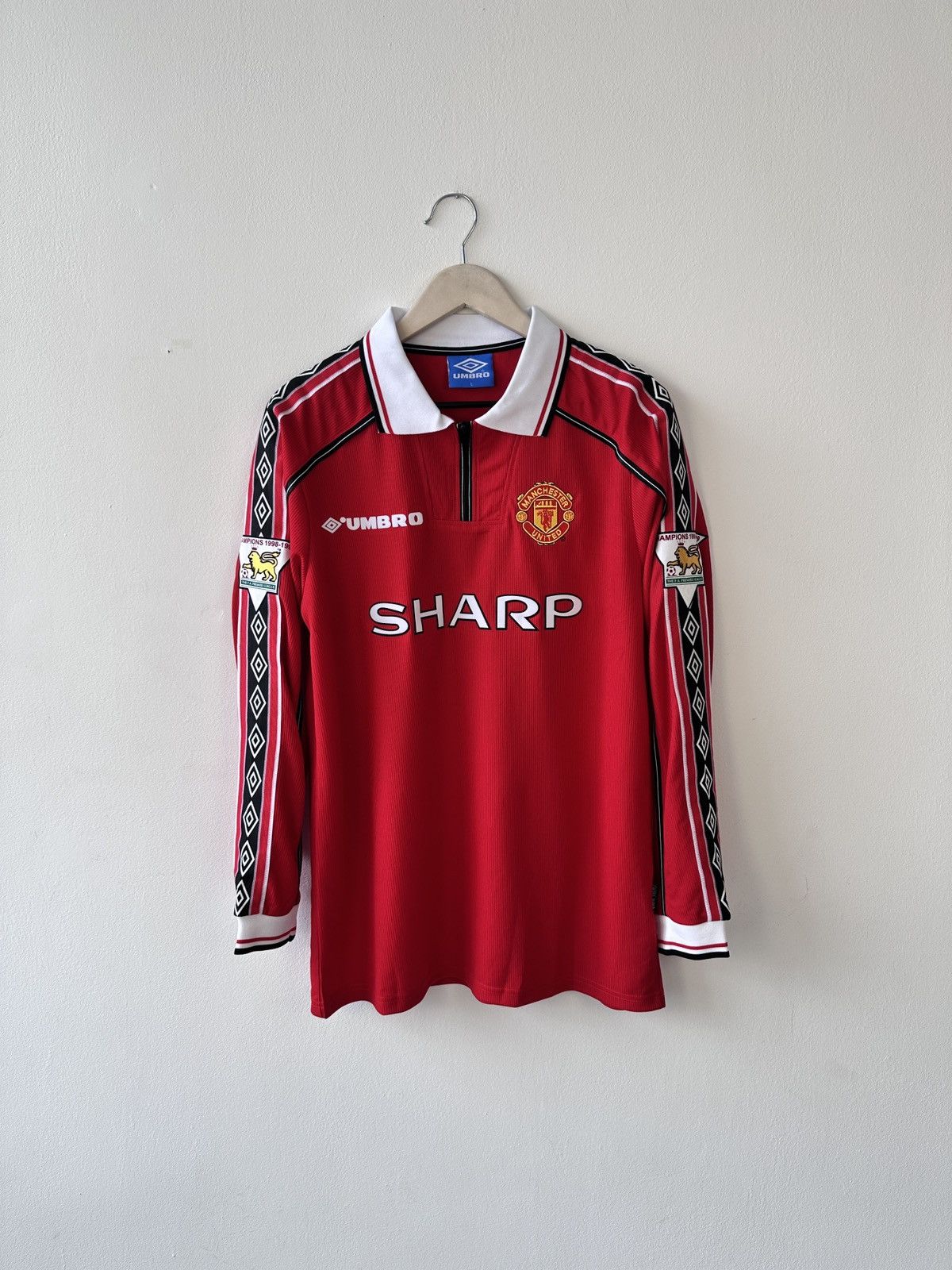 Umbro Beckham #7 Man Utd 99 Final Treble Shirt Umbro Long Sleeve L Size US L / EU 52-54 / 3 - 1 Thumbnail