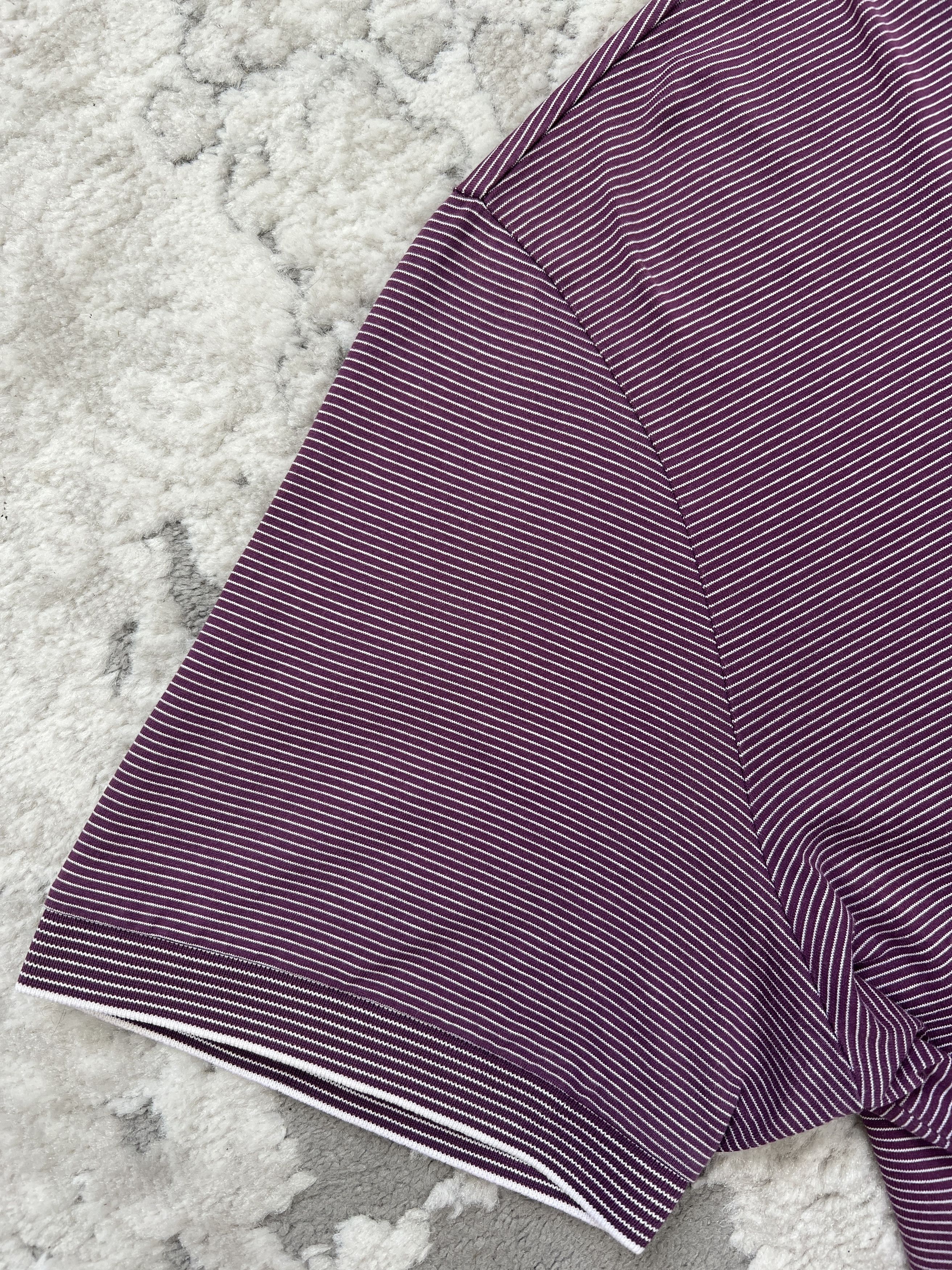 Hugo Boss Hugo Boss Purple Micro-Striped Polo Shirt – Size L Size US L / EU 52-54 / 3 - 2 Thumbnail
