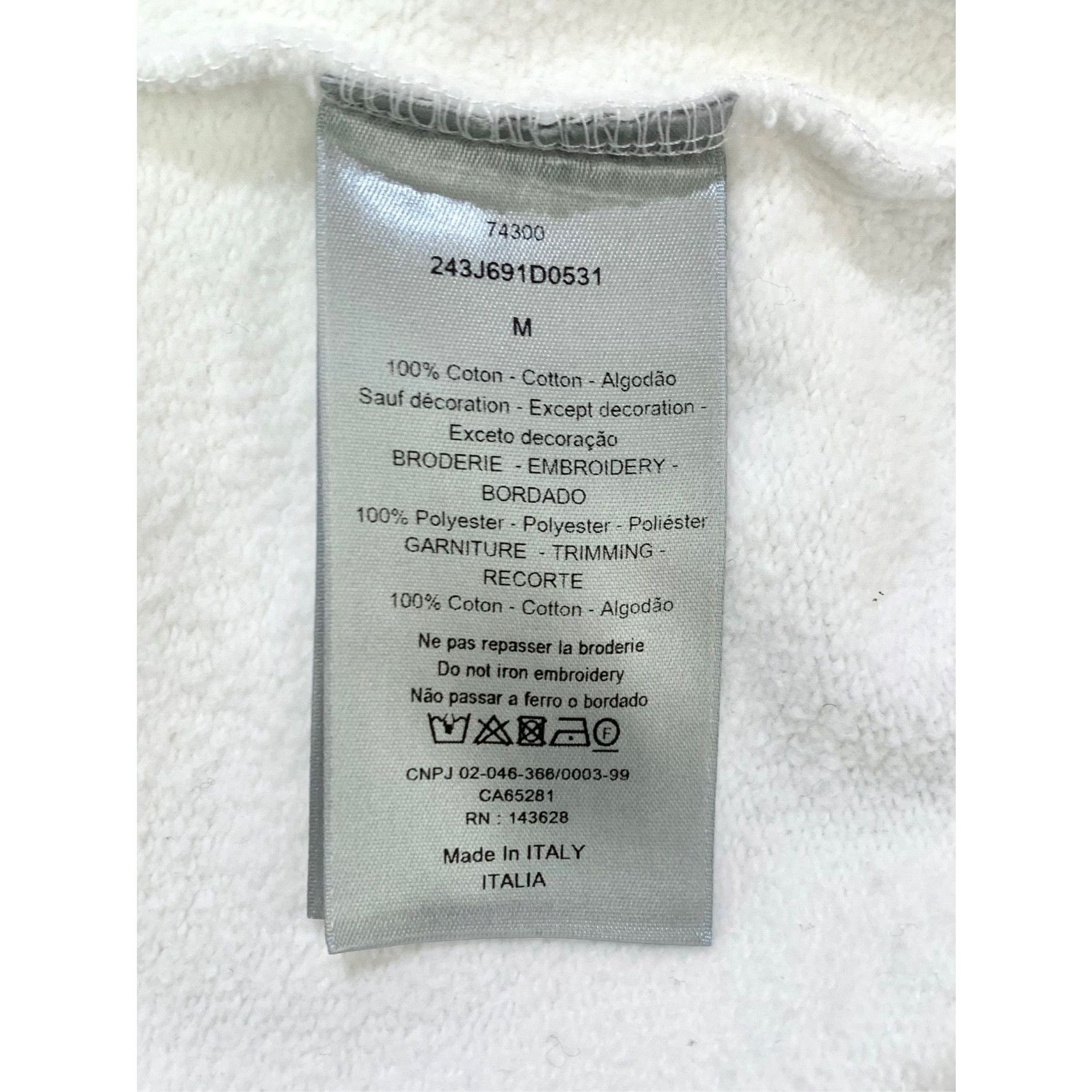 Dior Dior Embroidered Star White Hoodie M Size 100% Cotton & Poly Size M / US 6-8 / IT 42-44 - 3 Thumbnail