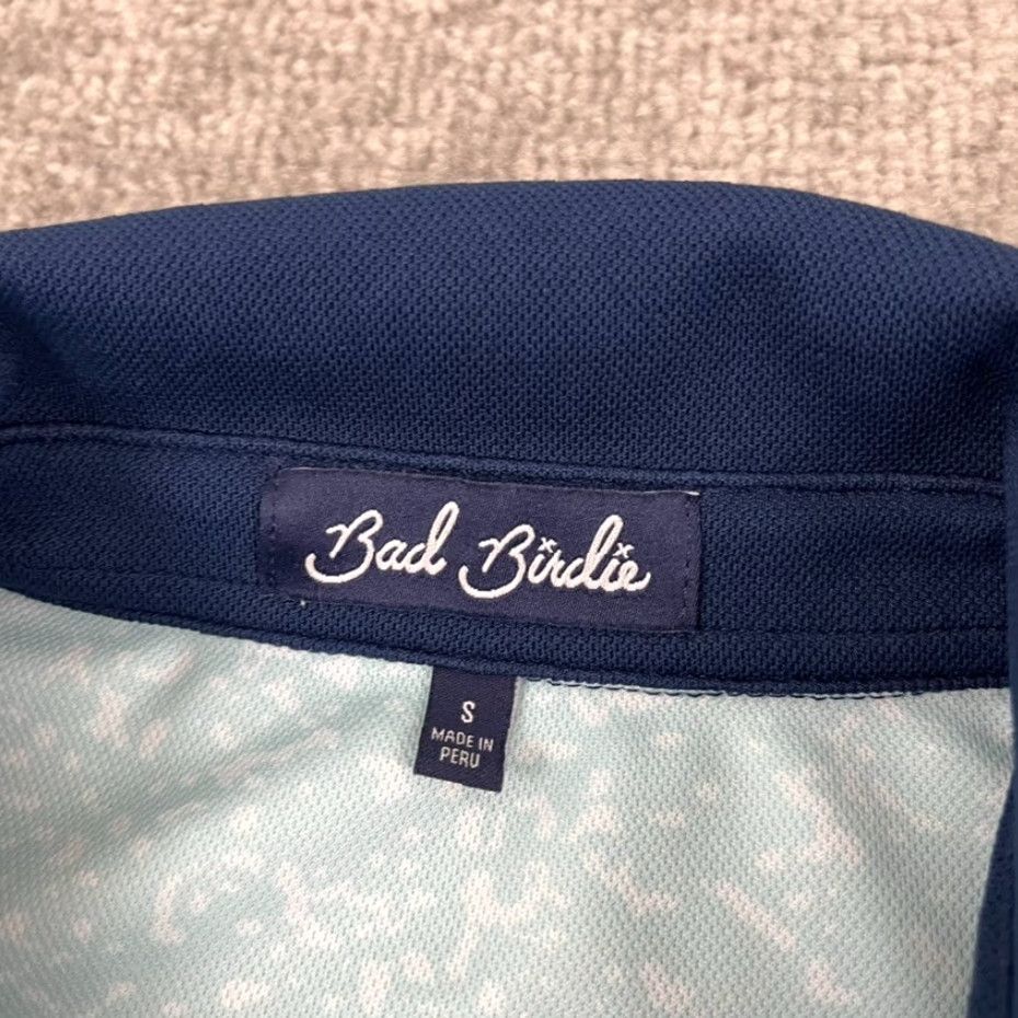 Vintage Bad Birdie Polo Shirt Mens Small Blue Golf Performance Stretch Preppy Casual S/S Size US S / EU 44-46 / 1 - 3 Thumbnail