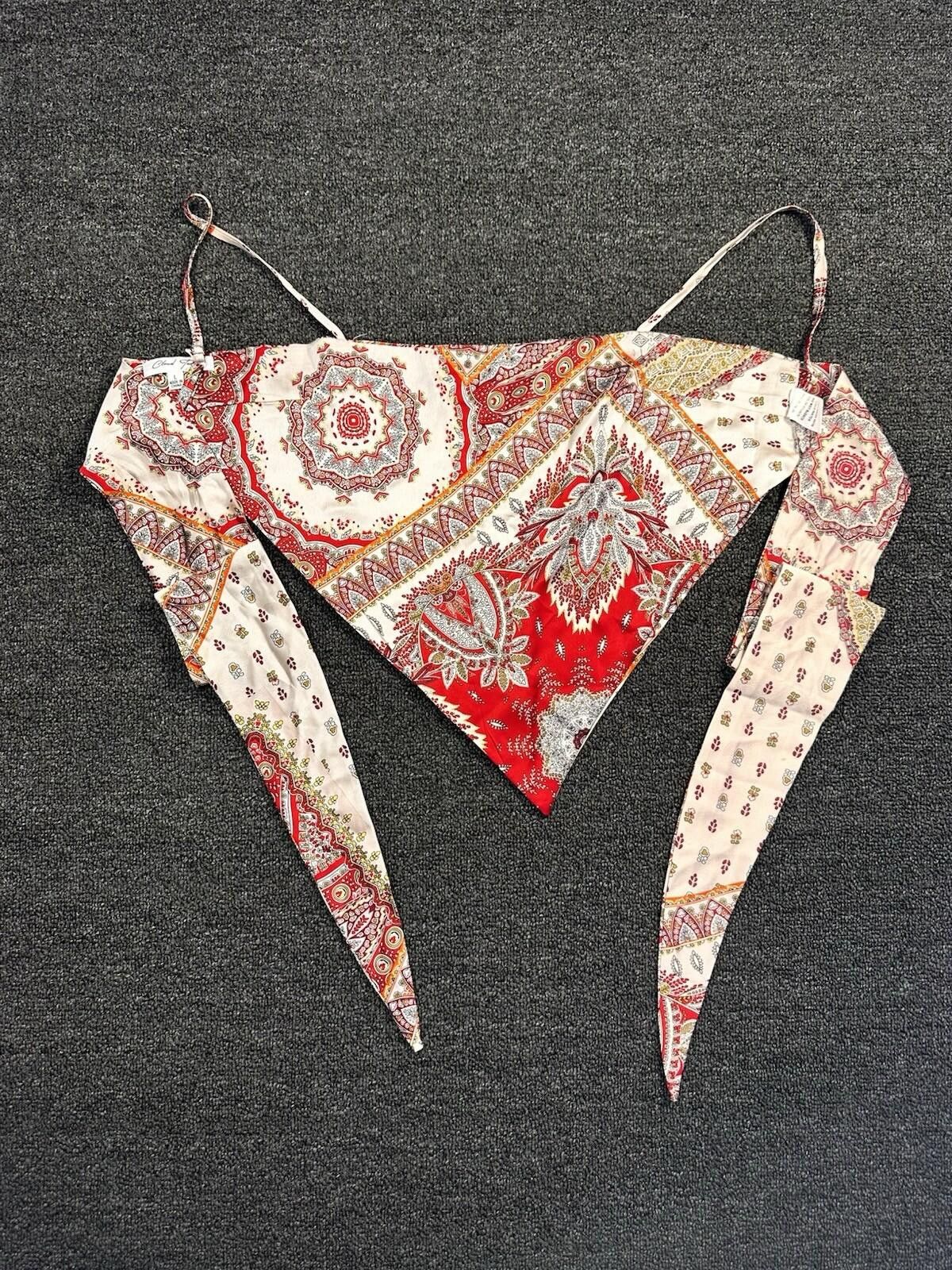 Other Cloud Ten Women's L Red/White Paisley Tie Back Cami Size L / US 10 / IT 46 - 3 Thumbnail