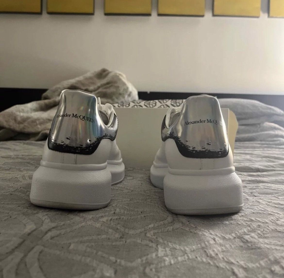 Alexander McQueen Alexander McQueen white silver shoes Size US 10.5 / EU 43-44 - 5 Thumbnail