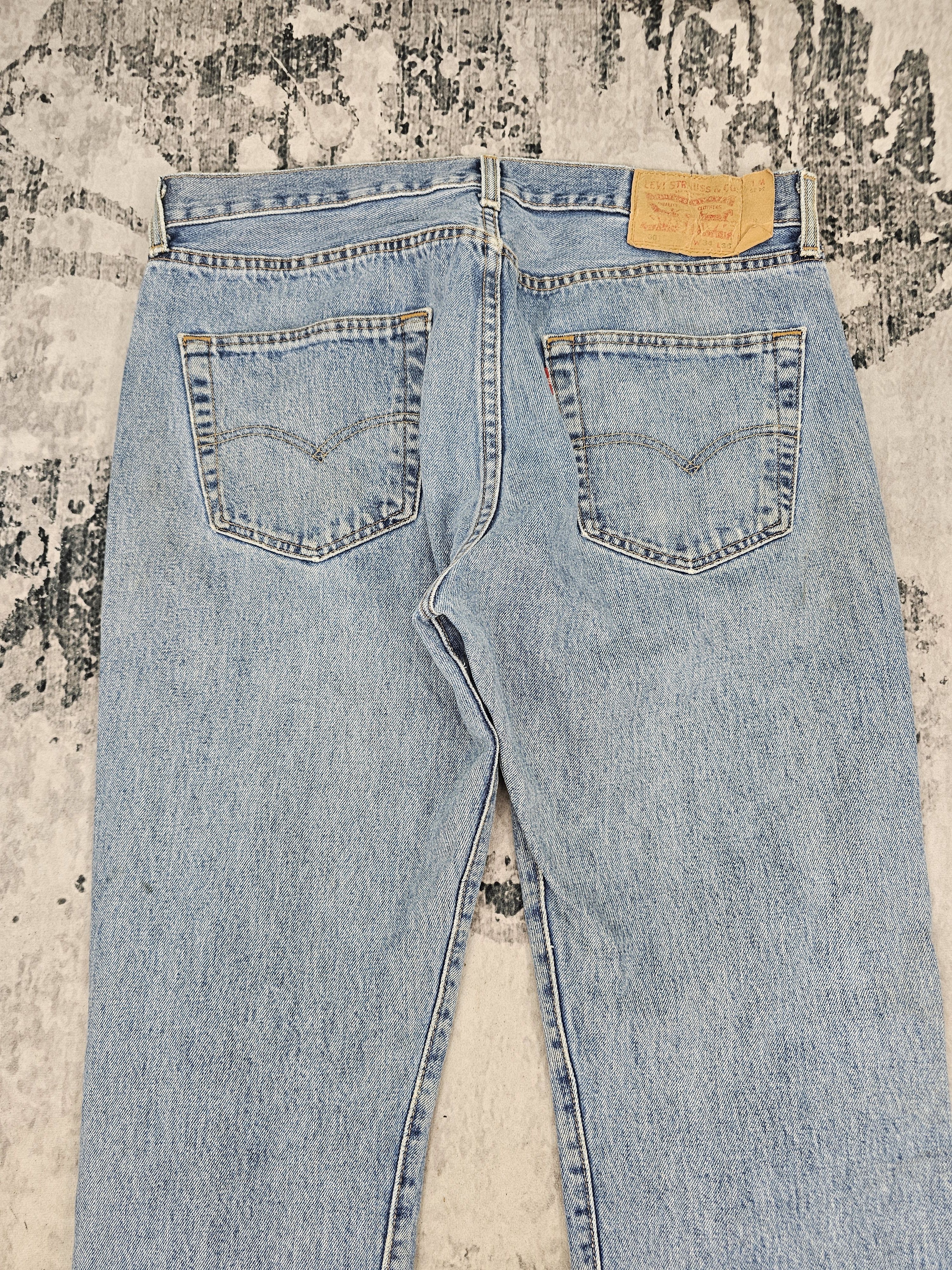 Levi's Vintage Clothing LEVIS 501 Sun Faded Distressed Ripped Size 35X35 Jeans L0436 Size US 35 - 9 Thumbnail