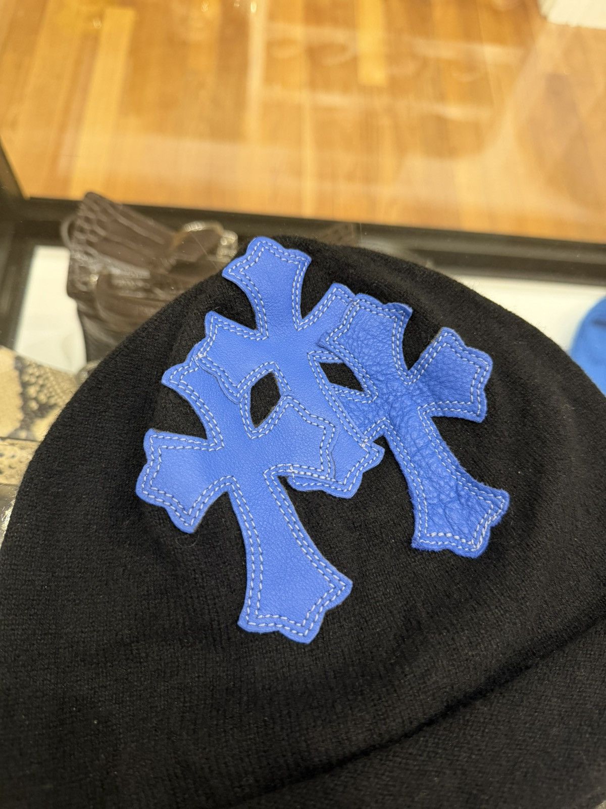 Chrome Hearts Chrome Hearts Triple Cross Cashmere Face Mask Beanie Size ONE SIZE - 2 Thumbnail