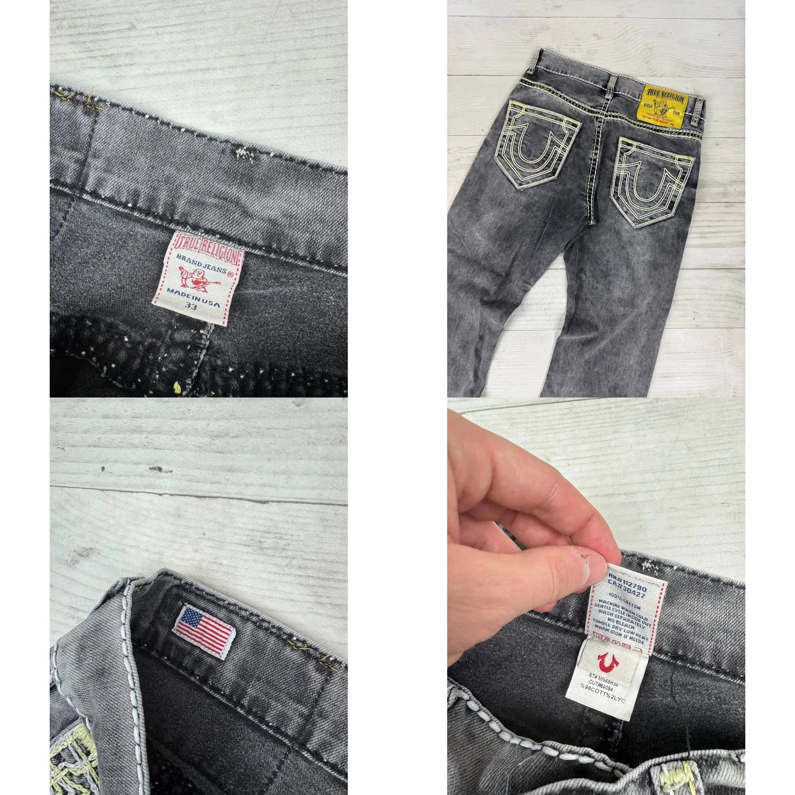 True Religion VINTAGE True Religion Jeans MEn Size 33 Gray Straight 90s Y2K Size US 33 - 9 Thumbnail