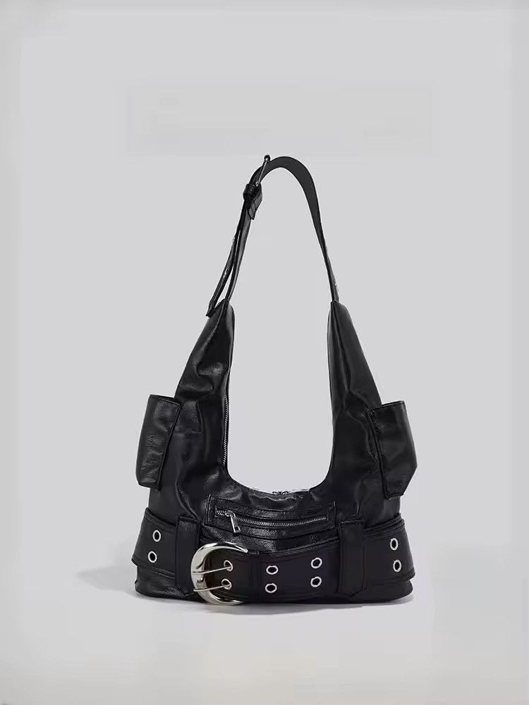 Streetwear Punk Black Shoulder Crossbody Bag Y2K, Women's