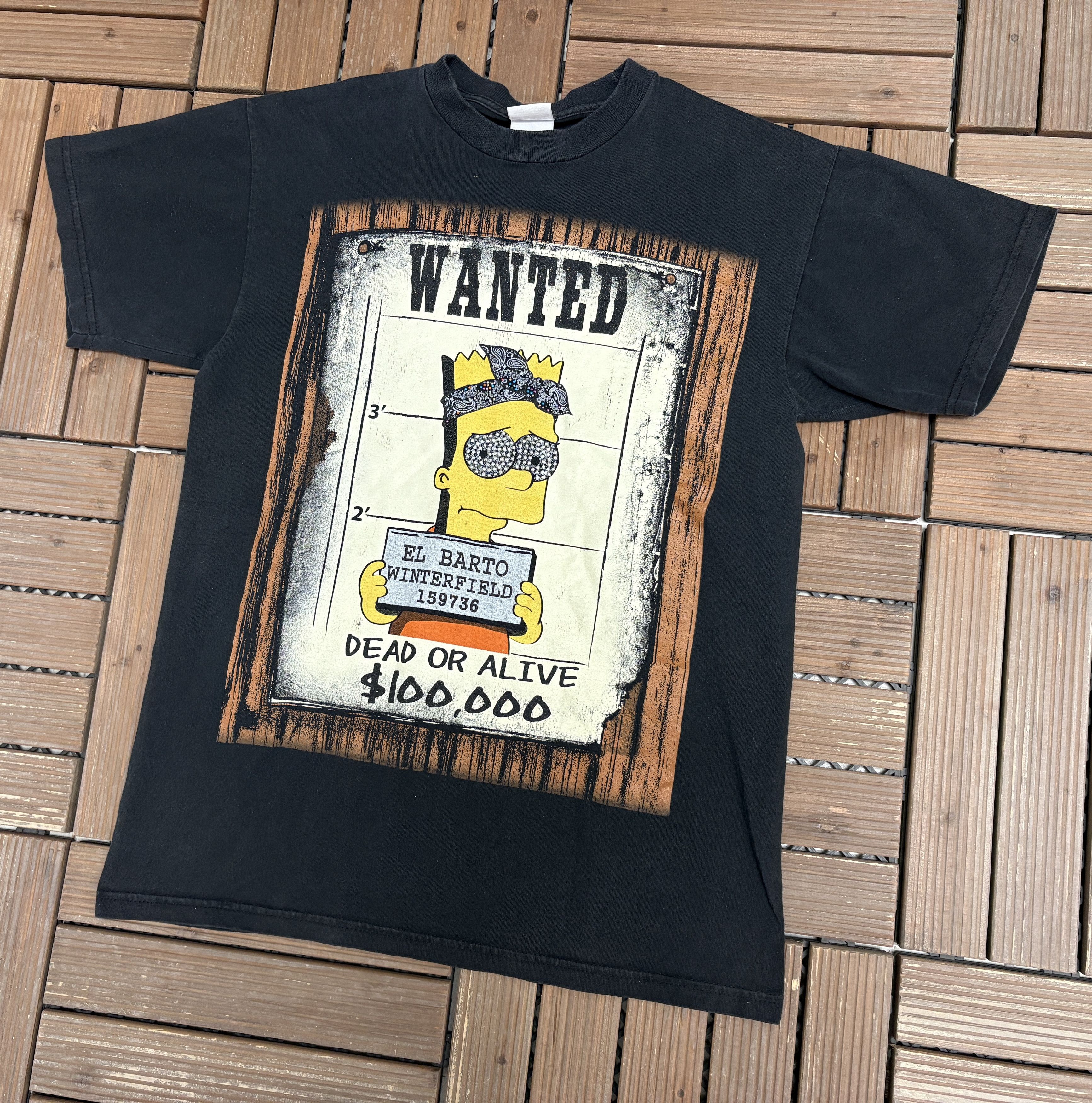 Vintage The Simpsons Bart Wanted Dead Or Alive Vintage T-Shirt Tee Size US M / EU 48-50 / 2 - 3 Thumbnail
