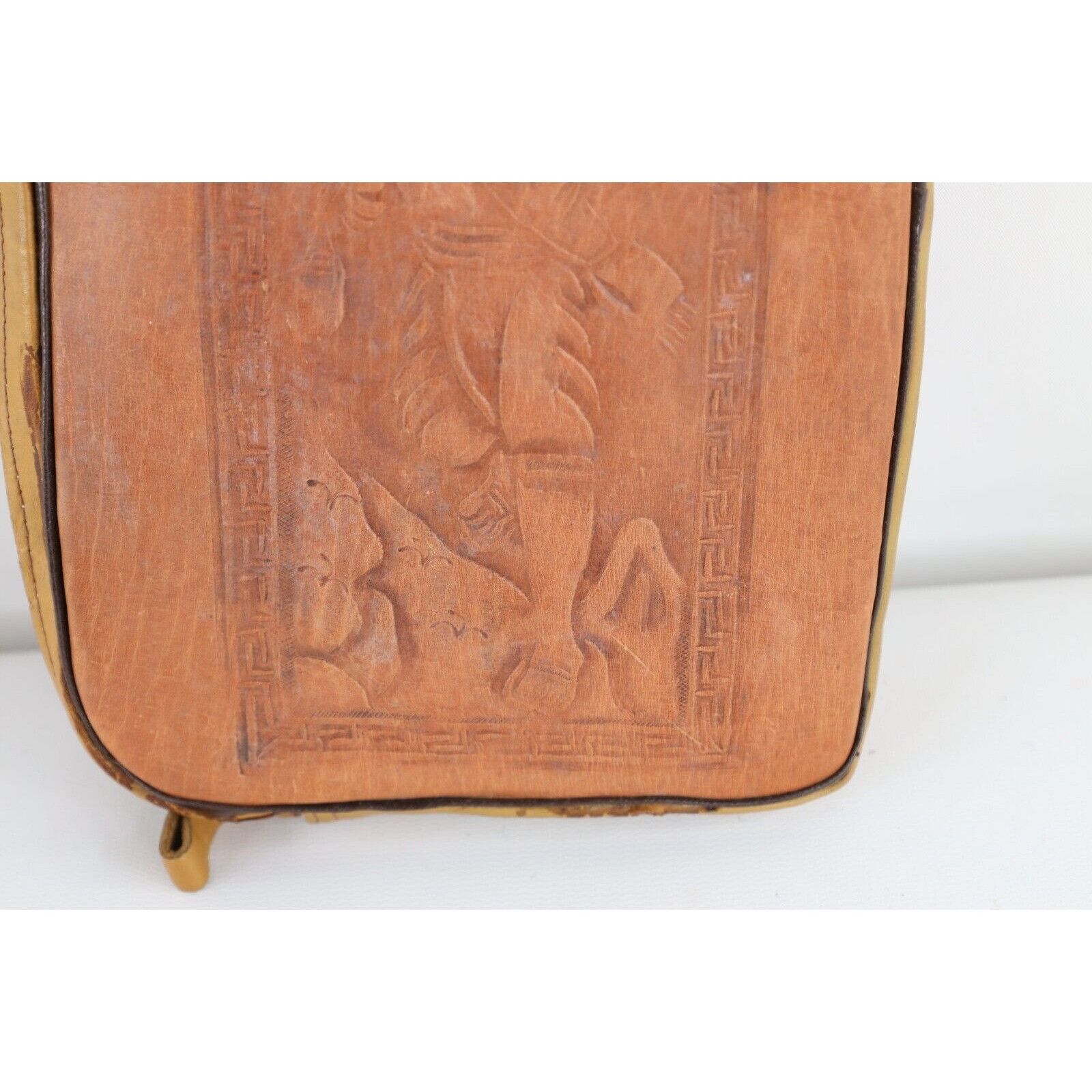 Vintage Vintage 50s 60s Rockabilly Hand Tooled Leather Mayan Bag Size ONE SIZE - 8 Thumbnail